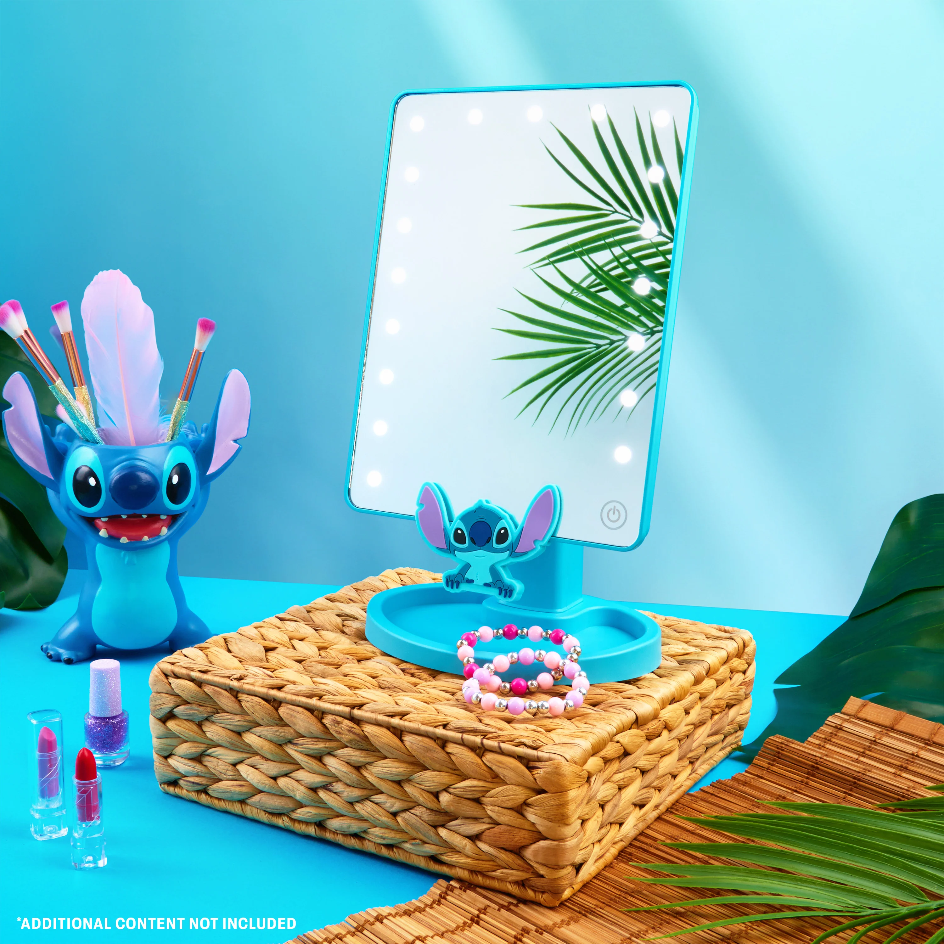 Disney Stitch LED Table Mirror with Trinket Tray, Bedroom Travel - Stitch Gifts (Blue) - Image 2