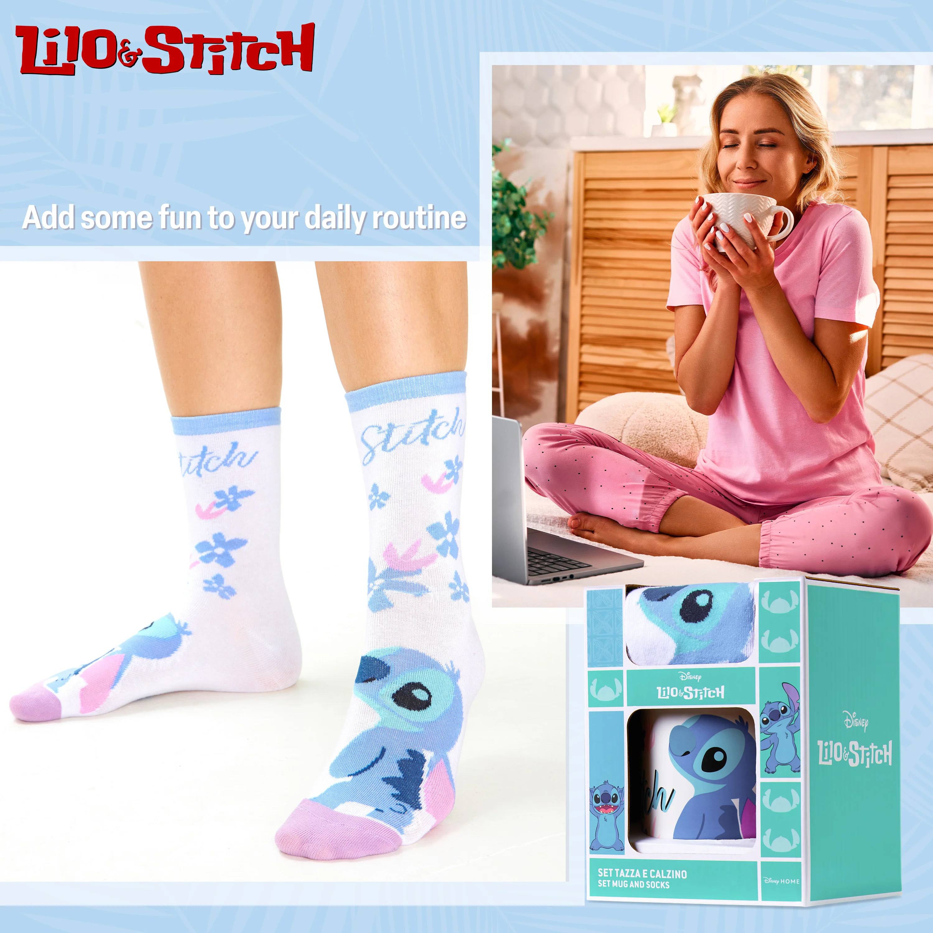 Disney Stitch Mug and Socks Gift Set for Women Calf Socks and Mug Stitch Gifts - Image 3