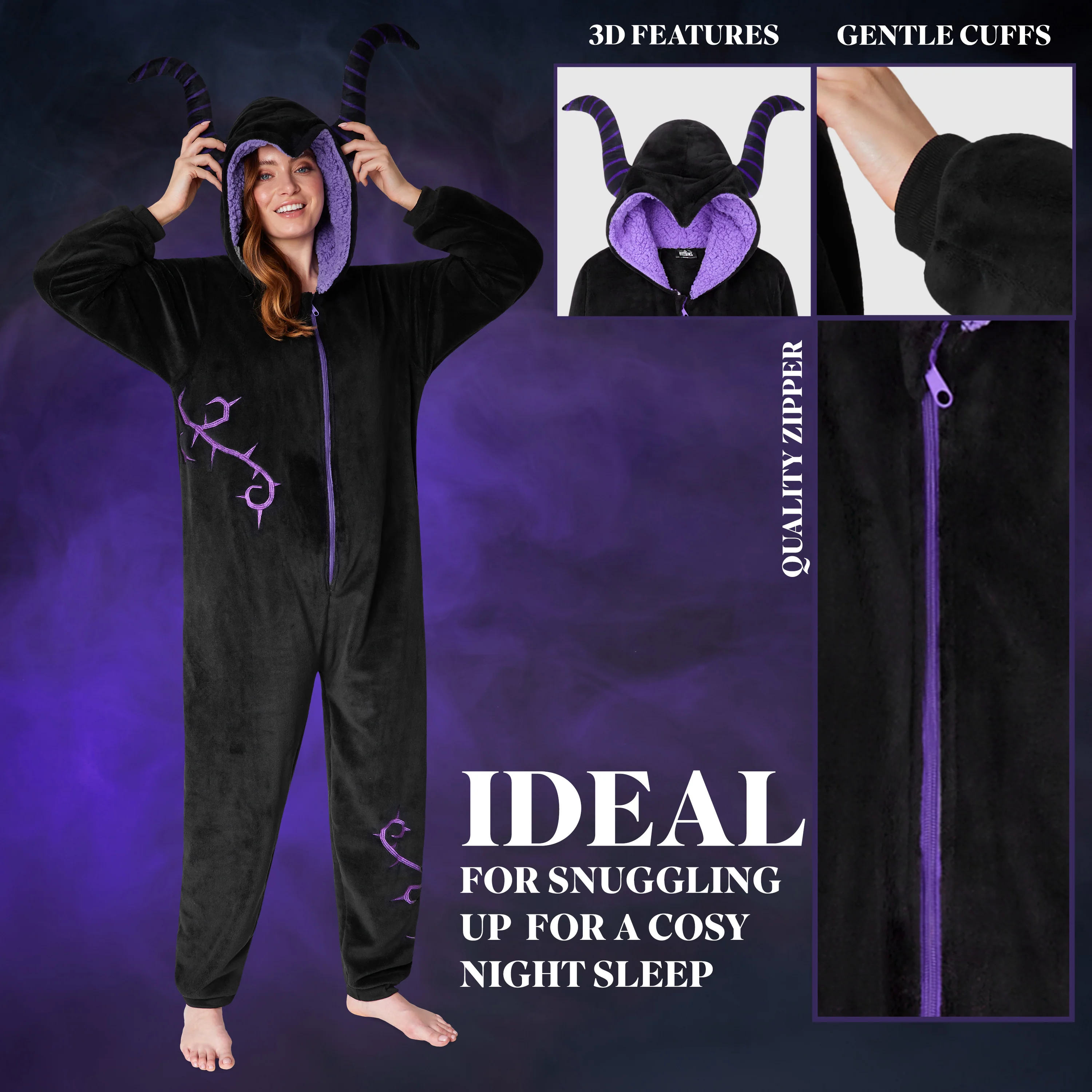 Disney Onesies for Women - Disney Onesies for Women - Maleficent - Image 4