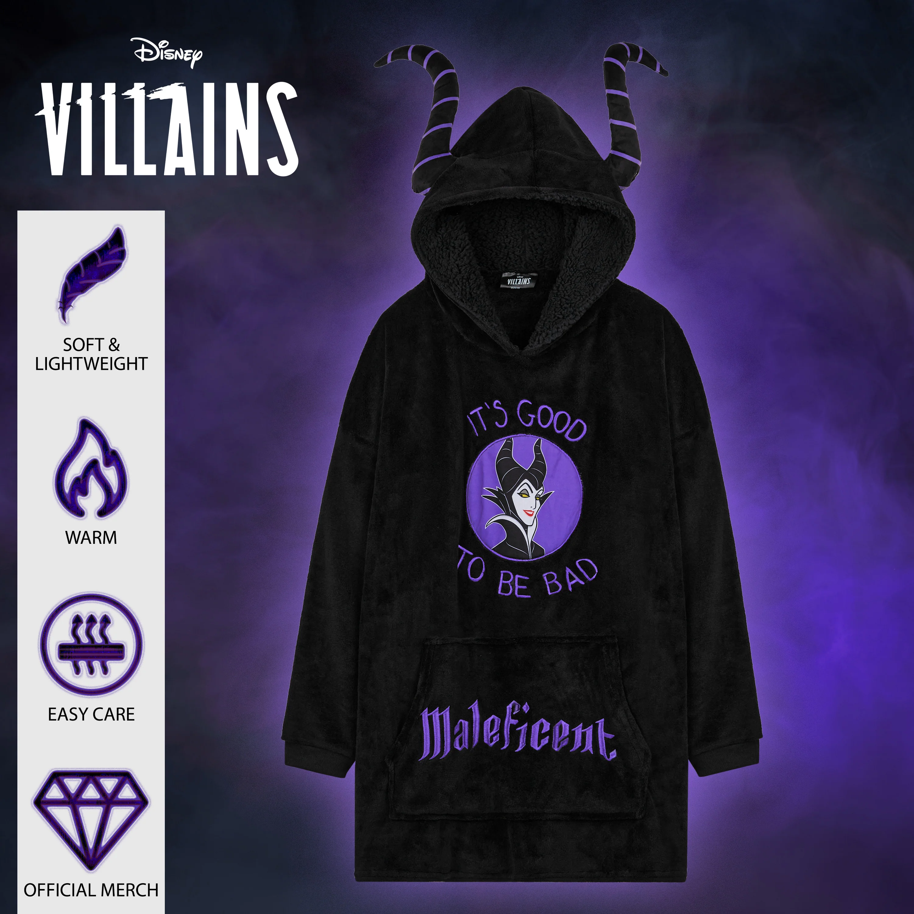 Disney Fleece Hoodie for Adults and Teenagers Oversized Hooded Poncho One Size - Stitch Gifts - Image 6