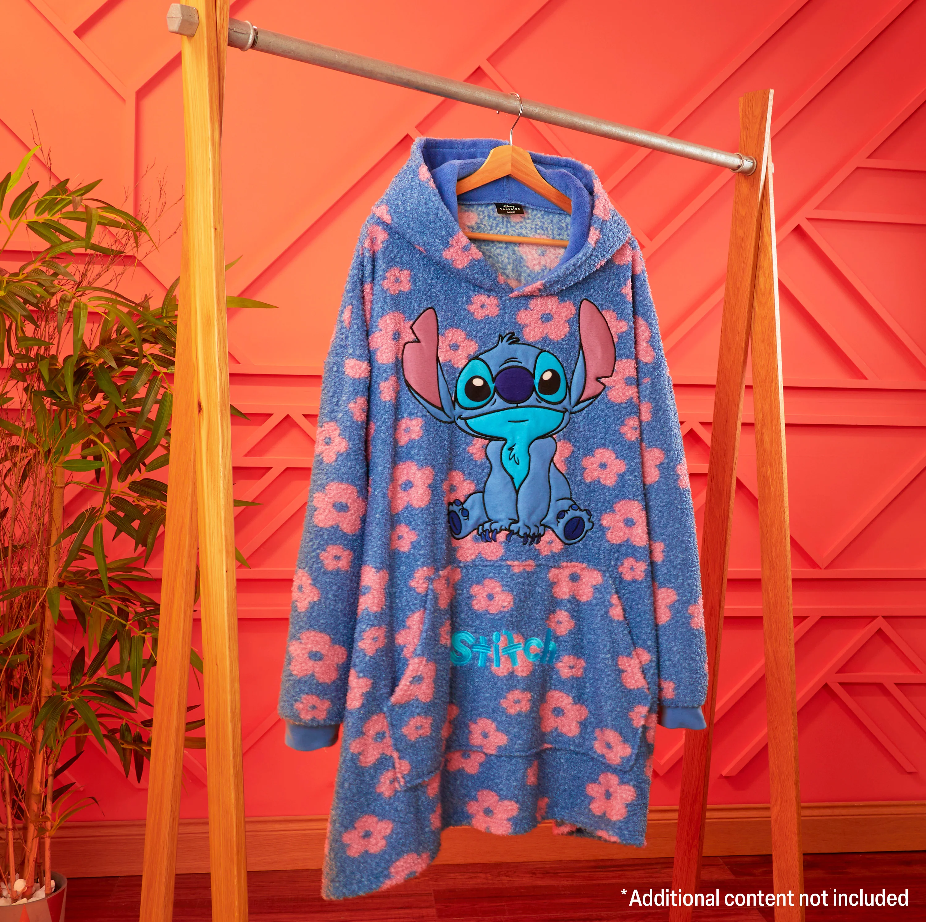Disney Stitch Oversized Blanket Hoodie for Women - Floral Stitch - Image 2