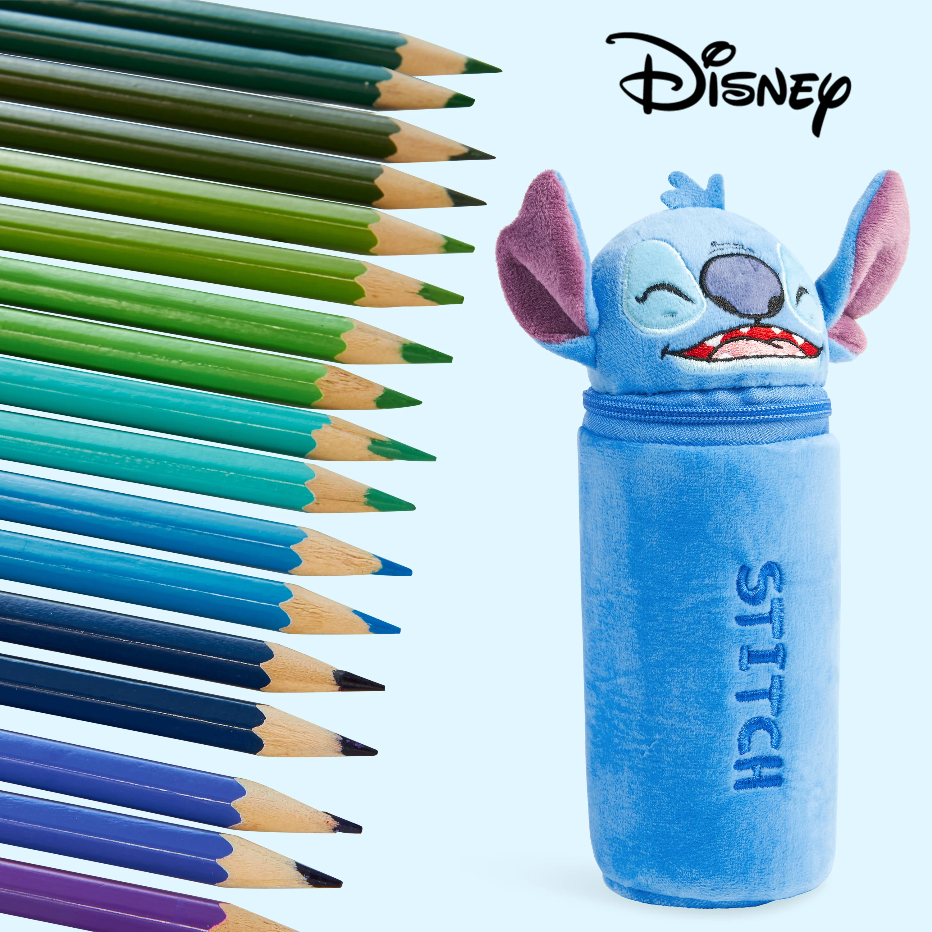 Disney Stitch Pencil Case with 48 Colouring Pencils Included - Blue - Image 4