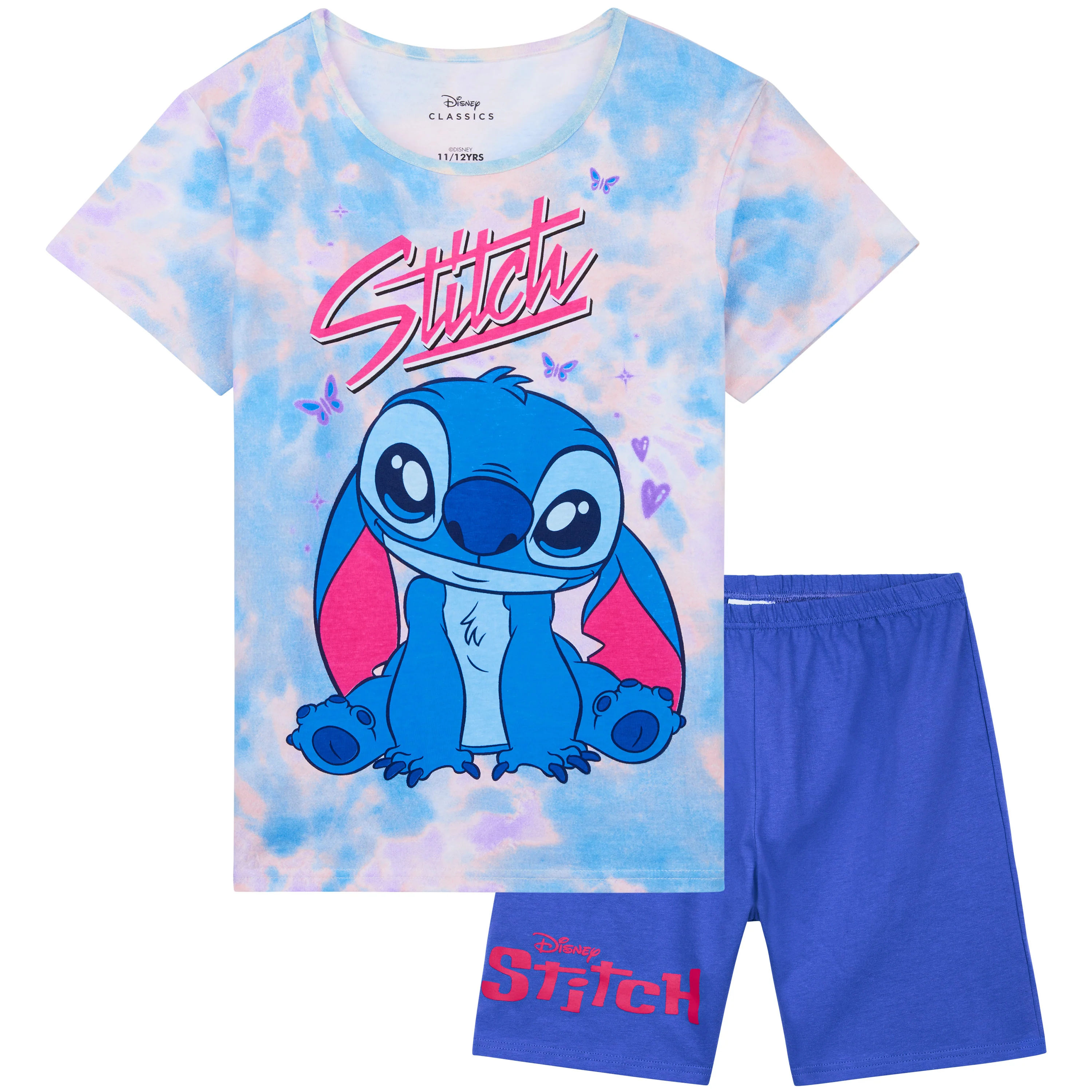 Disney Stitch Pyjamas for Girls & Teenagers Short Sleeve PJs Set Soft Breathable Nightwear
