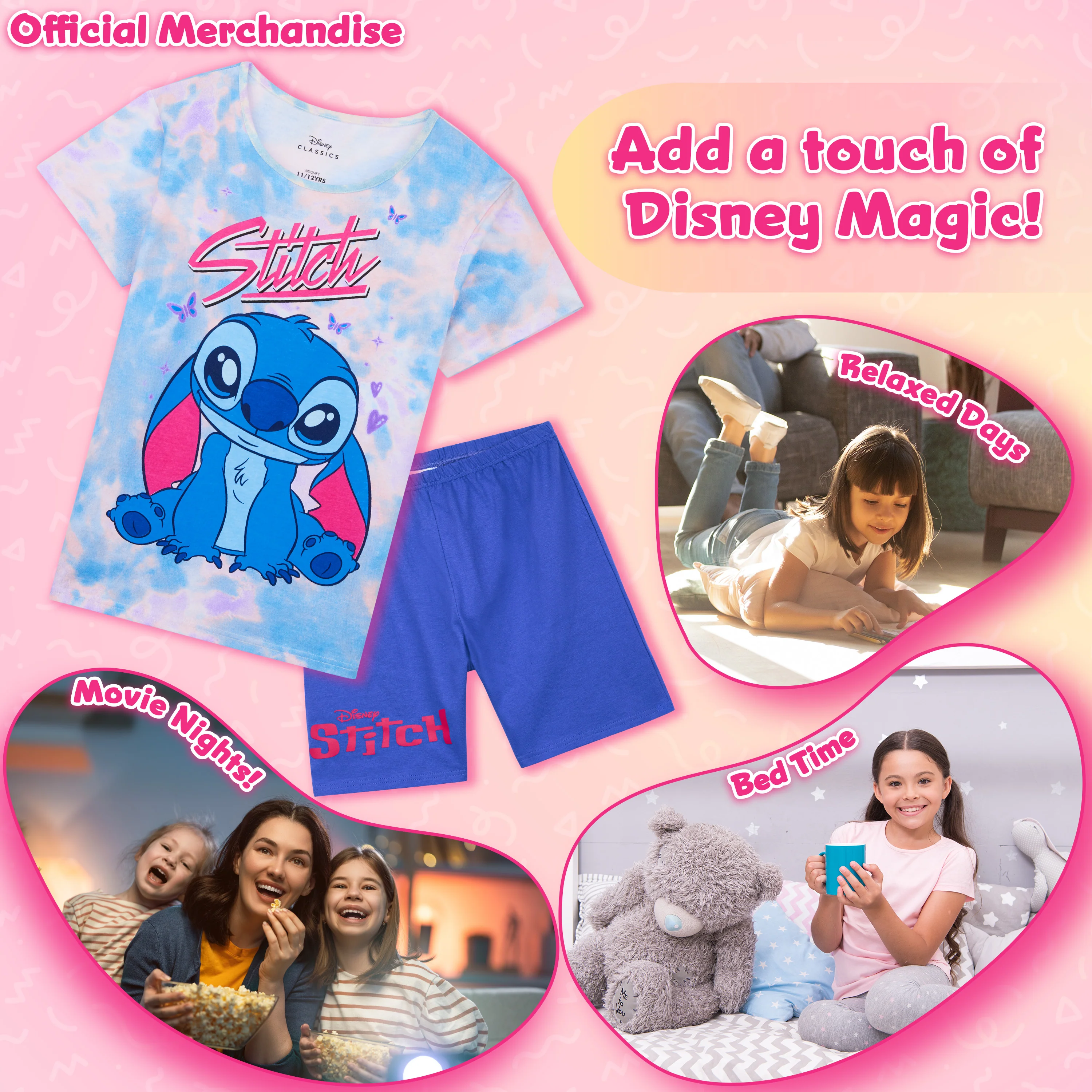 Disney Stitch Pyjamas for Girls & Teenagers Short Sleeve PJs Set Soft Breathable Nightwear - Image 2
