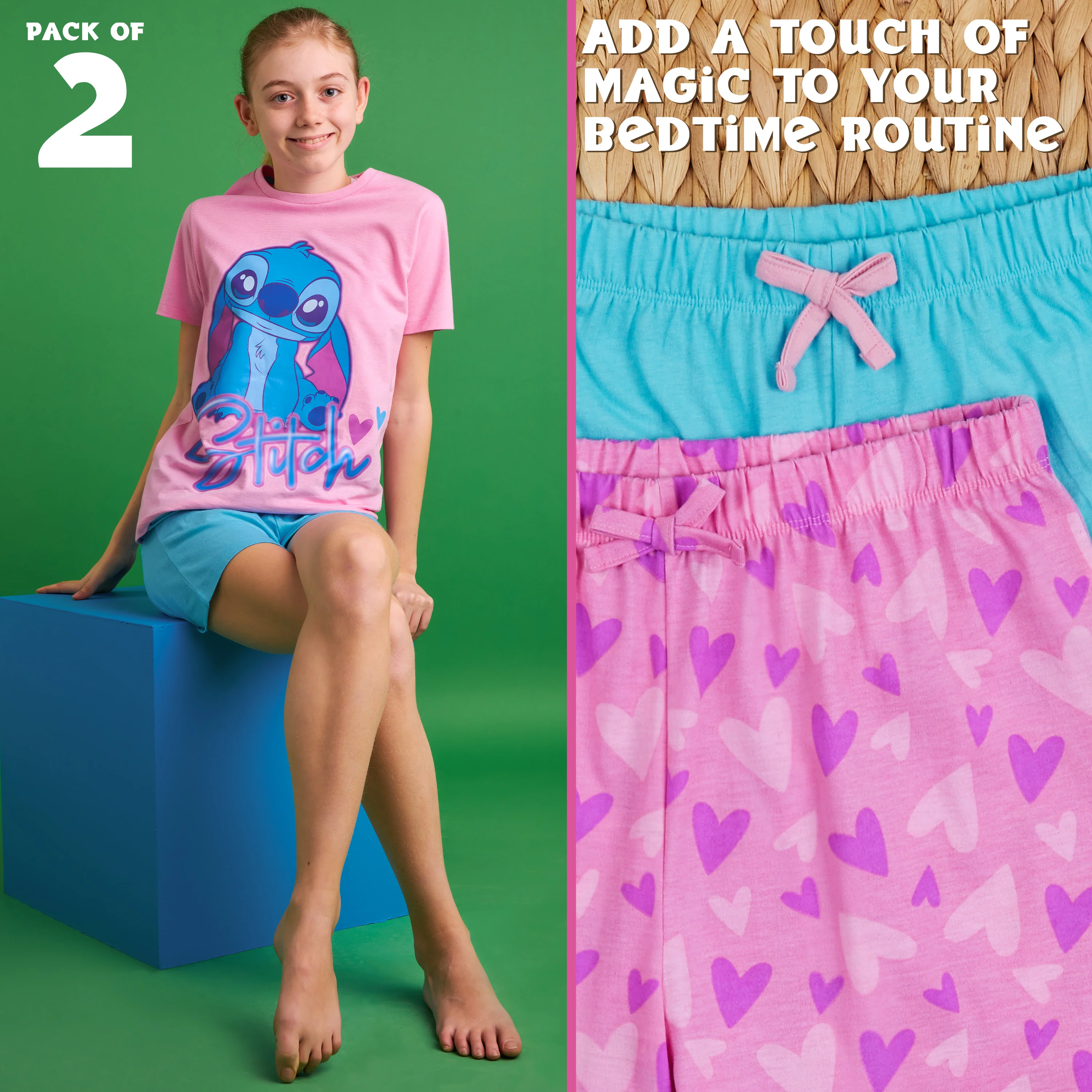 Disney Stitch Pyjamas for Girls Teens Short Sleeve PJs Set Soft Breathable Lounge Set - Image 4