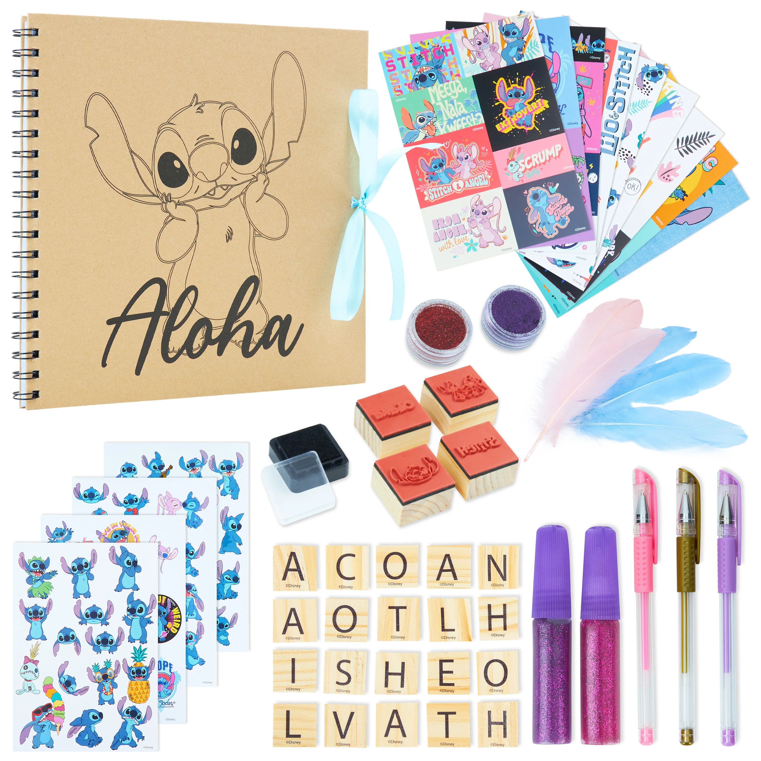 Disney Stitch Scrapbook Kit for Kids Craft Set with Blank Scrapbook Craft Book