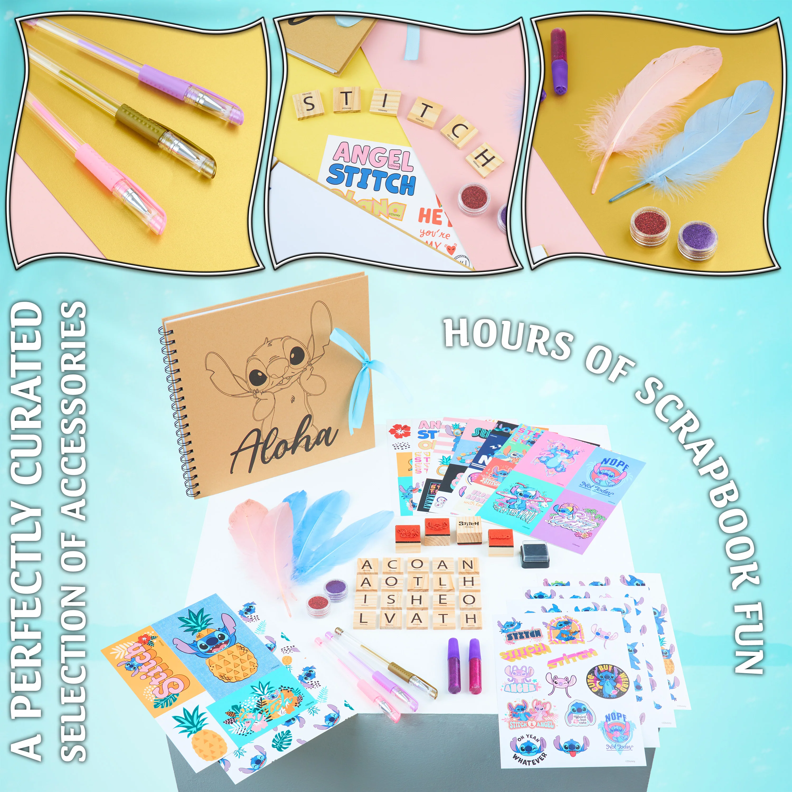 Disney Stitch Scrapbook Kit for Kids Craft Set with Blank Scrapbook Craft Book - Image 3
