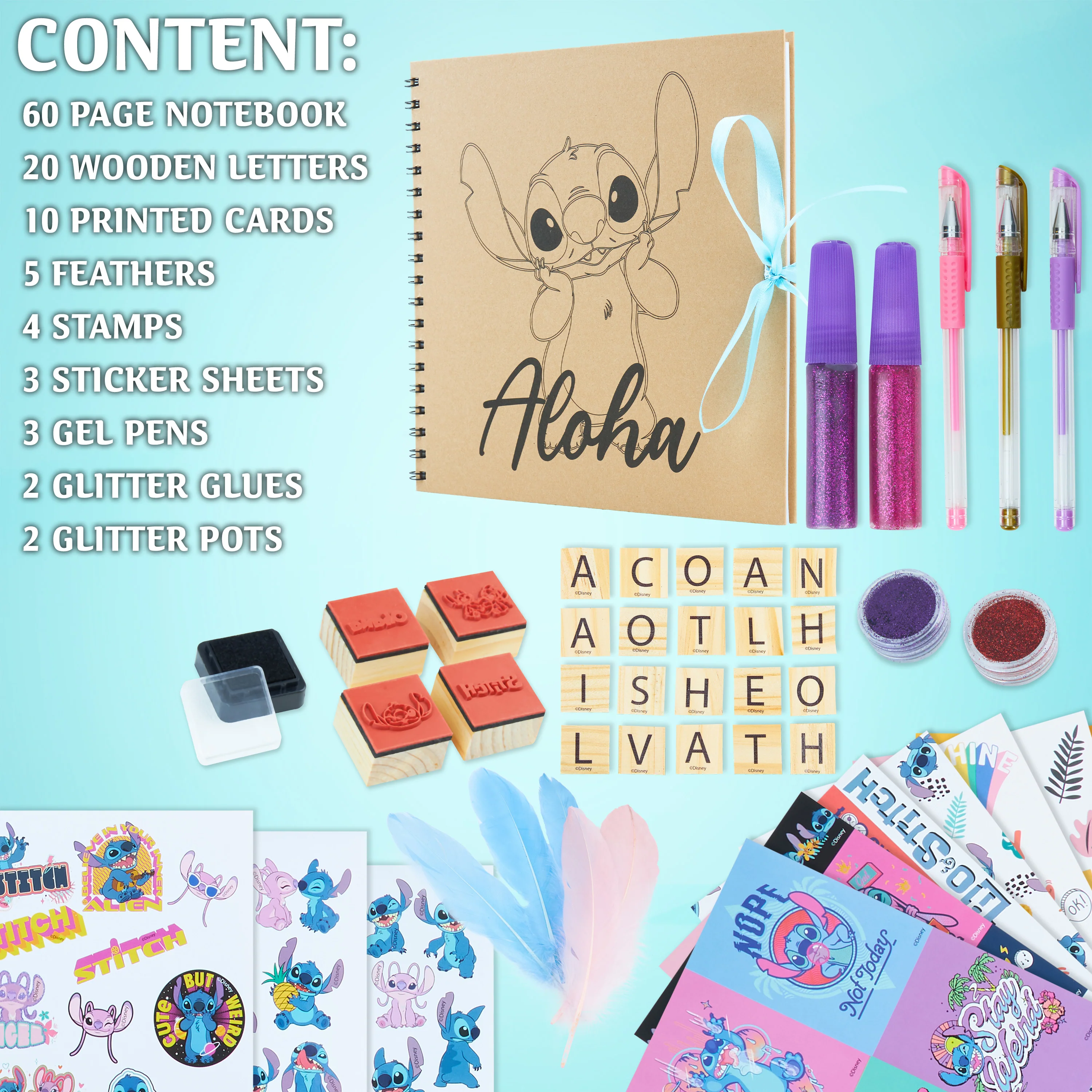 Disney Stitch Scrapbook Kit for Kids Craft Set with Blank Scrapbook Craft Book - Image 6