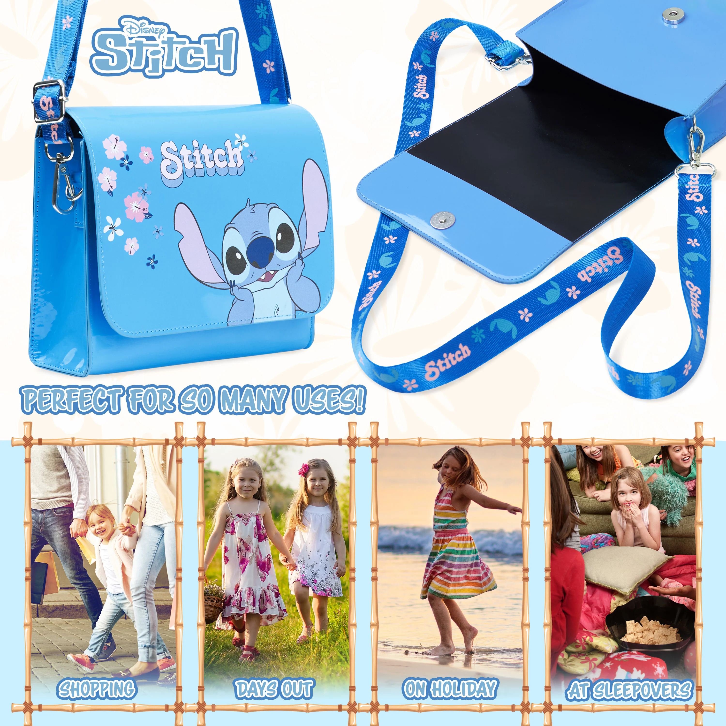 Disney Stitch Shoulder Bag for Kids Blue Girls Handbag - Image 4