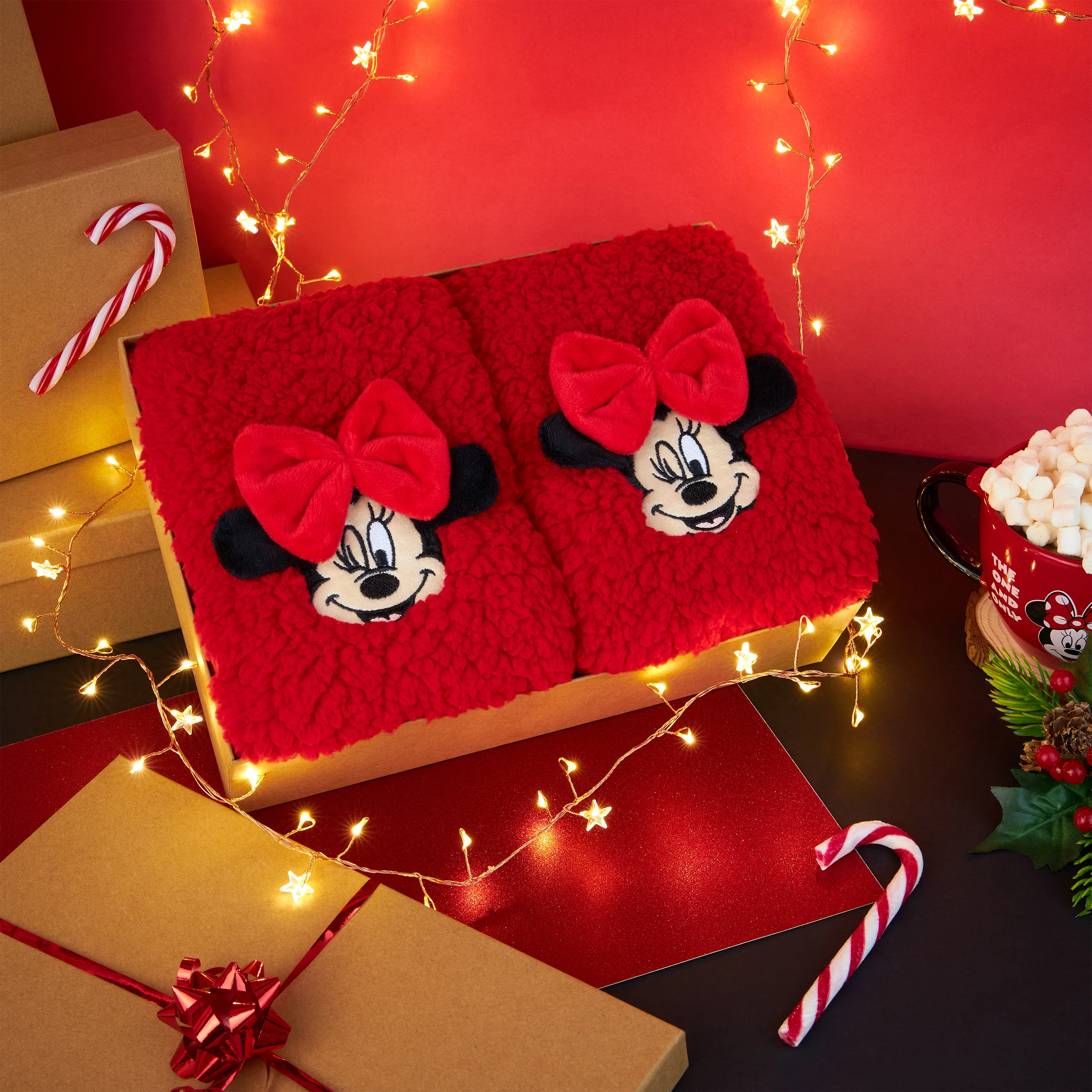 Disney Slipper Socks for Women Winter Fluffy Socks Warm-Minnie Mouse - Image 2