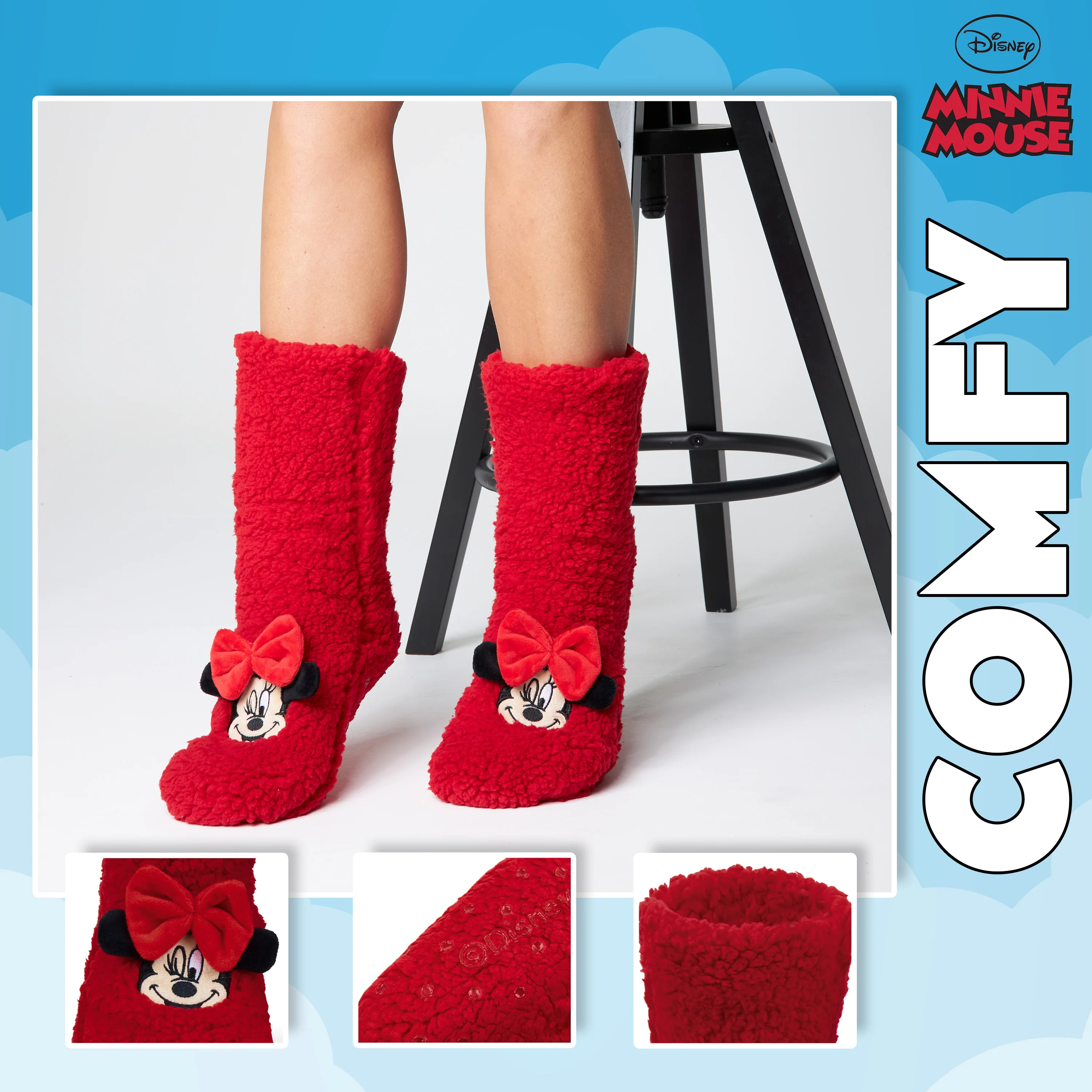 Disney Slipper Socks for Women Winter Fluffy Socks Warm-Minnie Mouse - Image 5