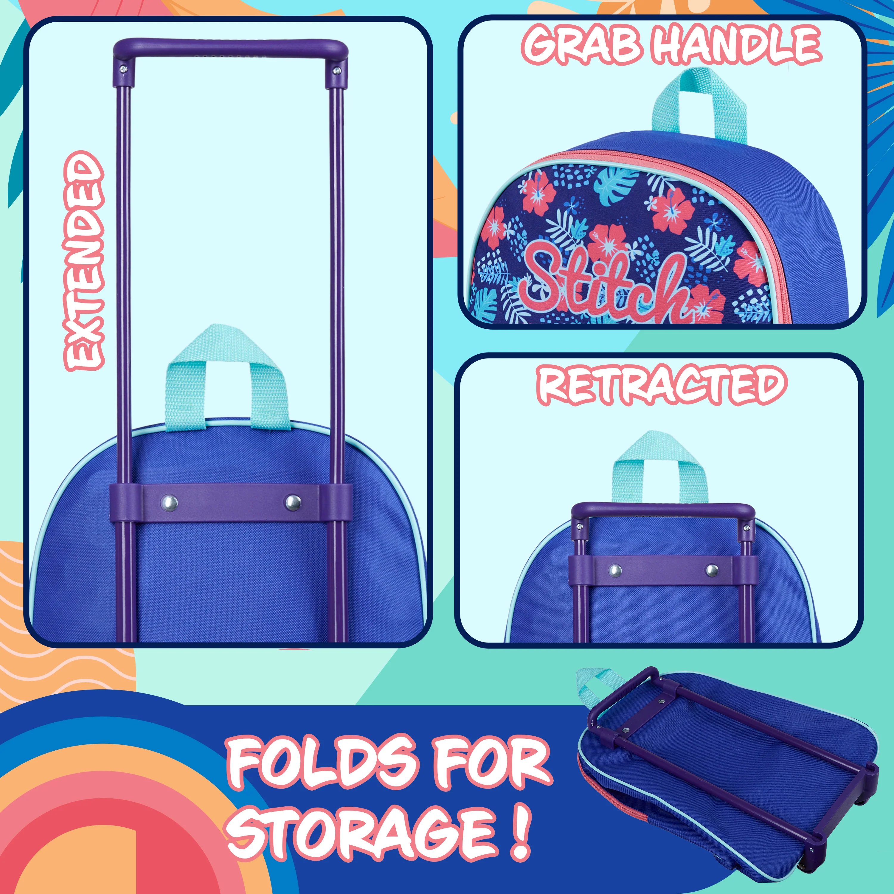Disney Stitch Suitcase - Foldable Trolley Bag - Image 3