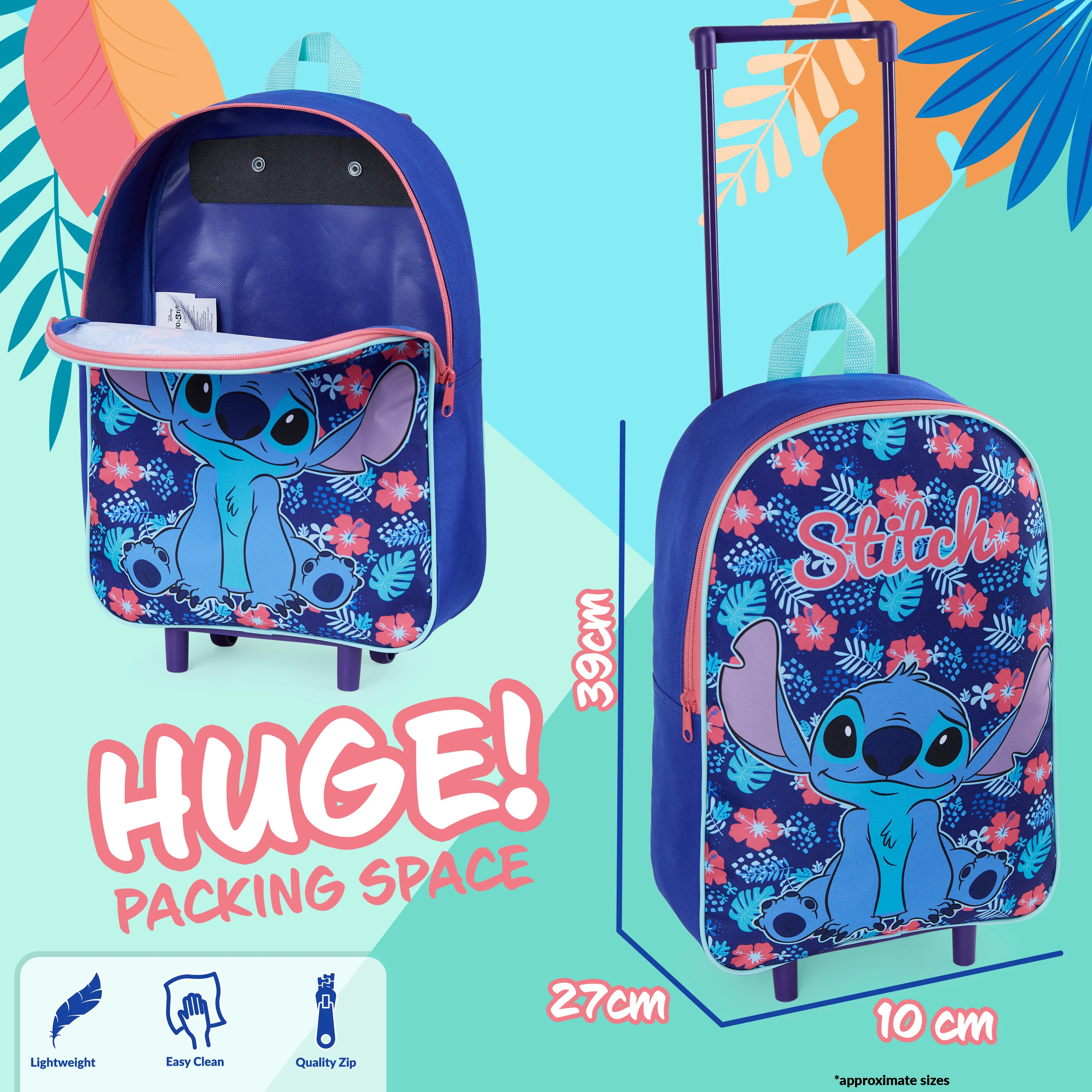 Disney Stitch Suitcase - Foldable Trolley Bag - Image 4