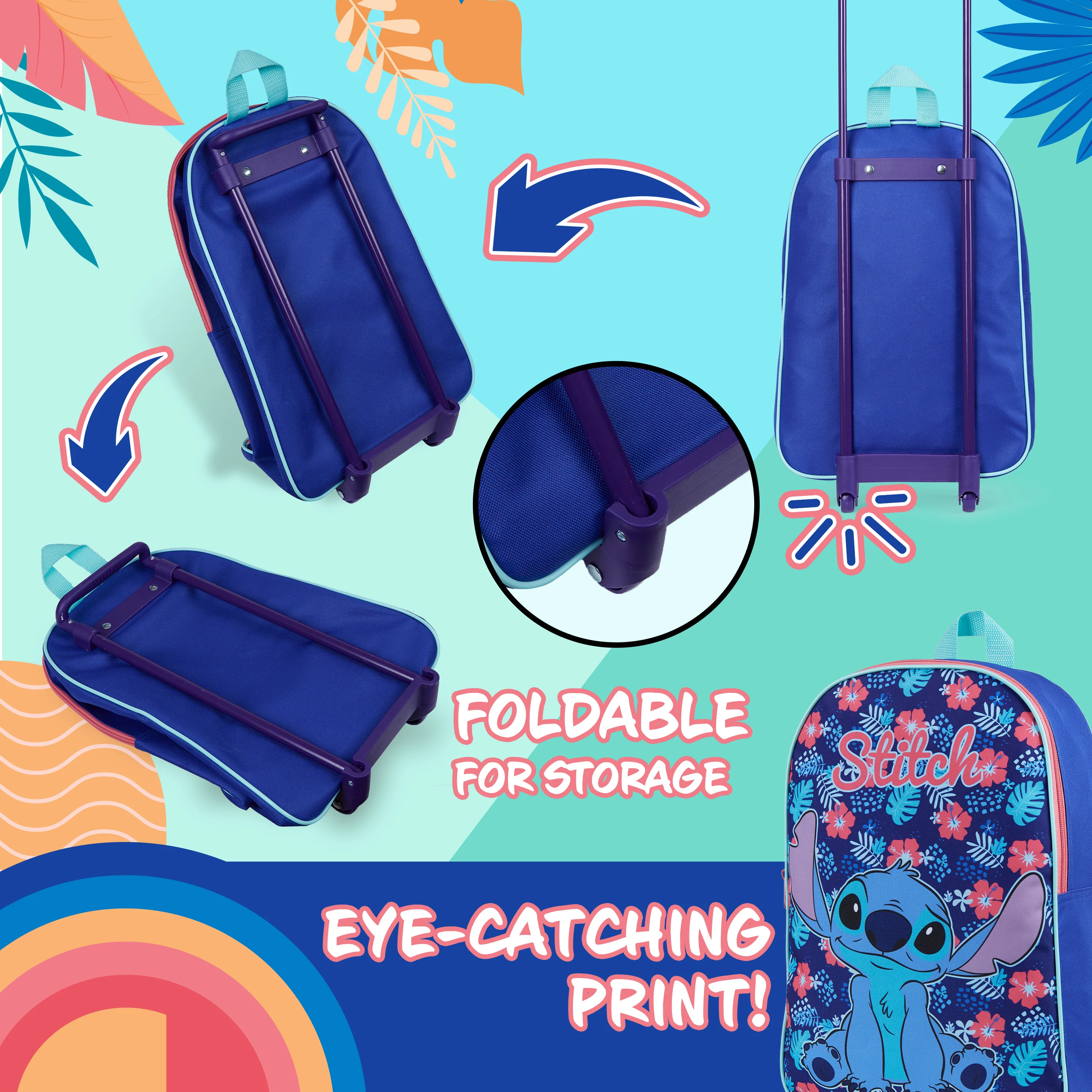 Disney Stitch Suitcase - Foldable Trolley Bag - Image 6
