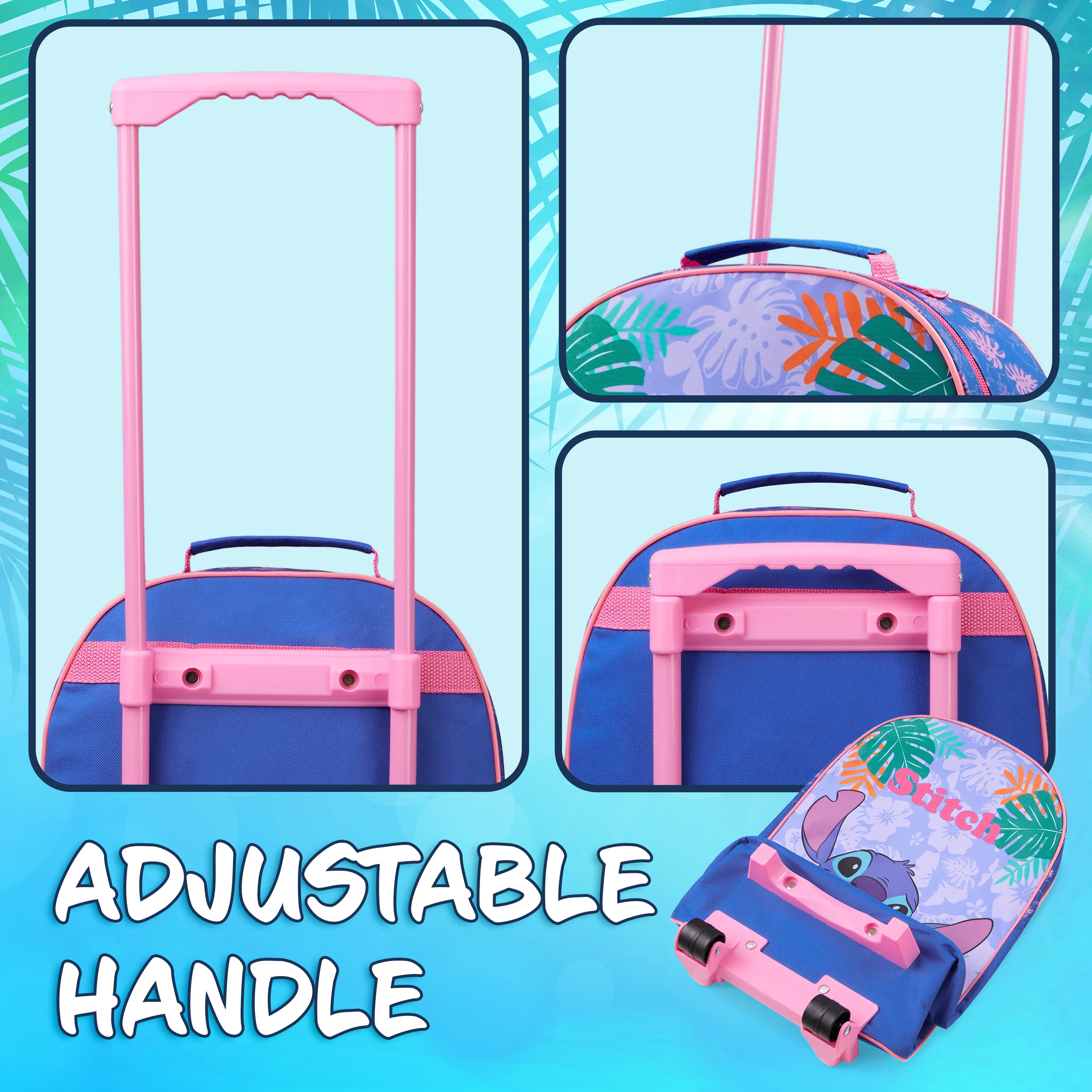 Disney Stitch Suitcase for Girls Carry On Stitch Travel Bag with Wheels - Image 3
