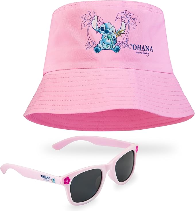 Disney Stitch Sunglasses and Bucket Hat Summer Accessories Set for Girls Lightweight