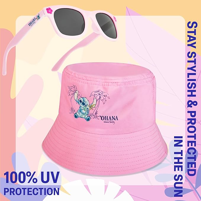 Disney Stitch Sunglasses and Bucket Hat Summer Accessories Set for Girls Lightweight - Image 4