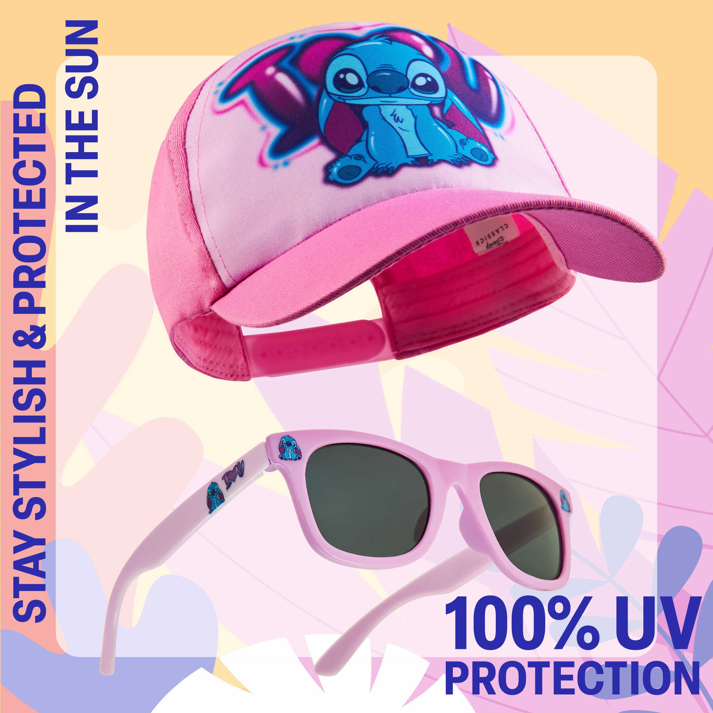 Disney Stitch Sunglasses Baseball Cap Girls Accessories Set Summer Lightweight Sun Hat - Image 4