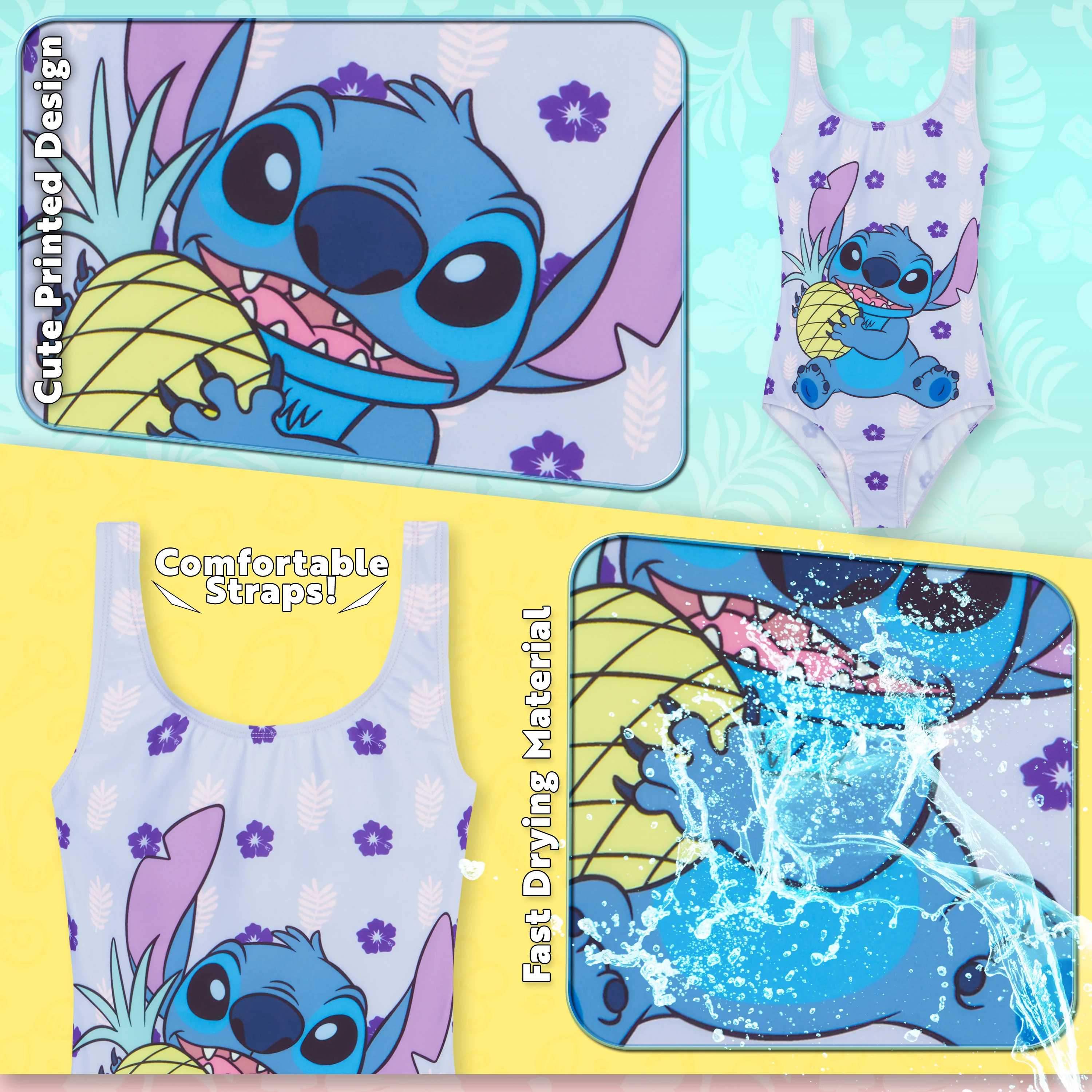 Disney Stitch Swimming Costume One Piece Swimsuit - Image 5