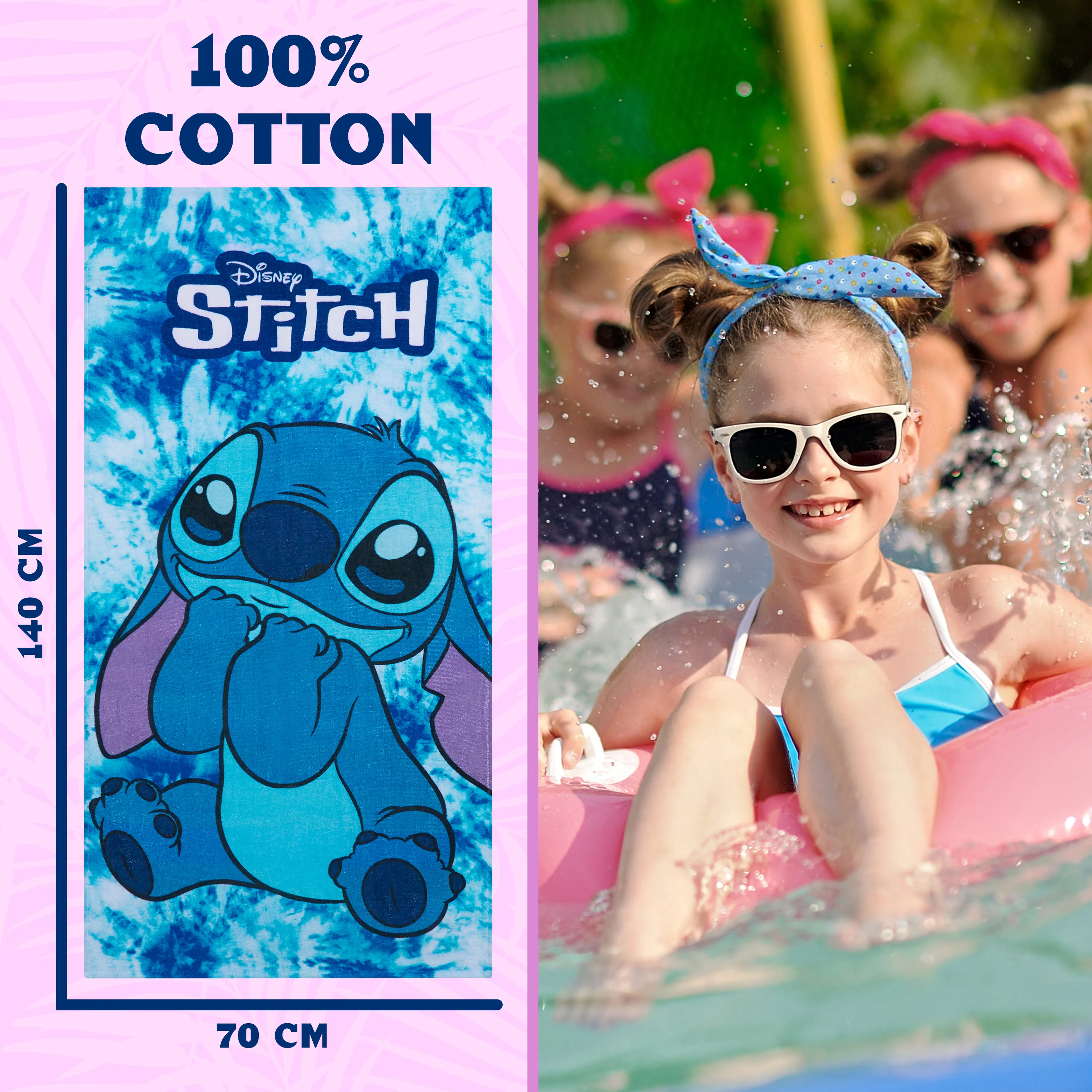 Disney Stitch Towel for Kids Toddlers Soft Absorbent Bath Shower Swimming Beach Towel - Image 6