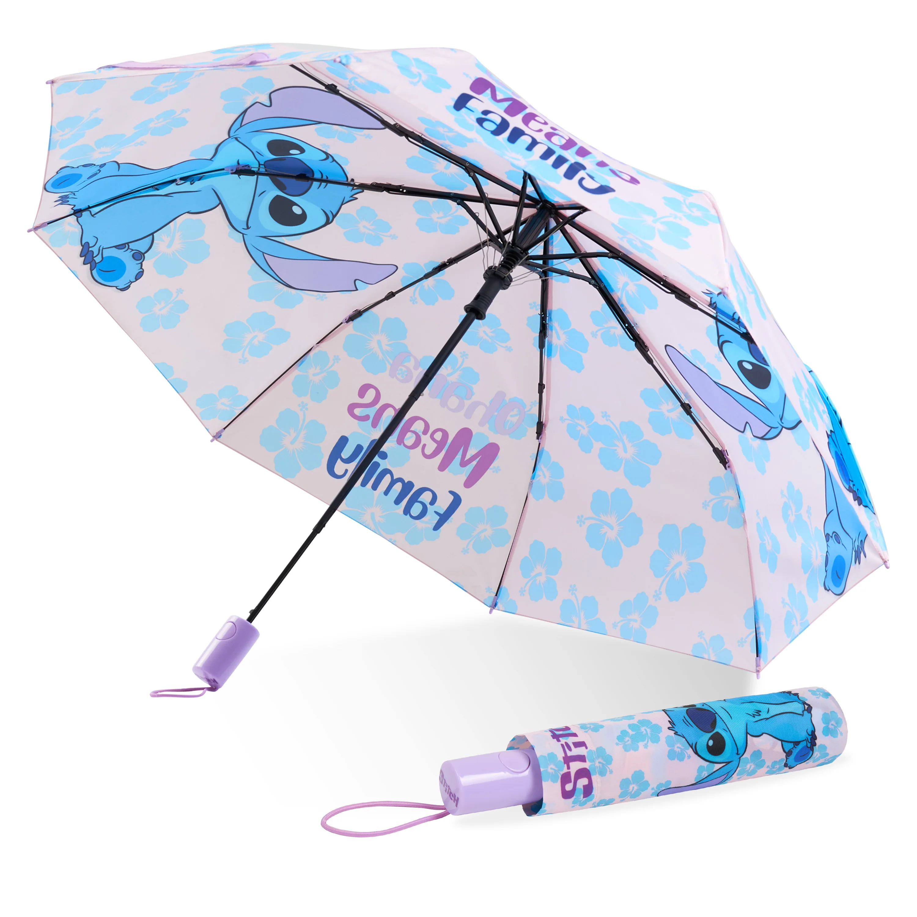 Disney Stitch Umbrella for Adults Teens Kids - Folding Telescopic Umbrella