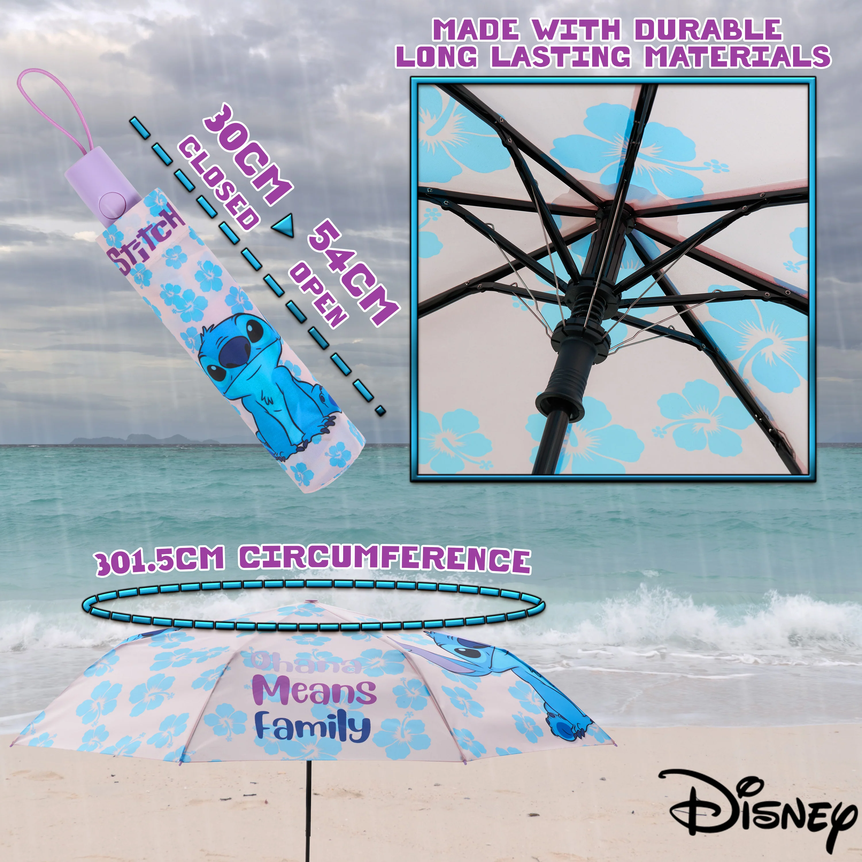 Disney Stitch Umbrella for Adults Teens Kids - Folding Telescopic Umbrella - Image 6
