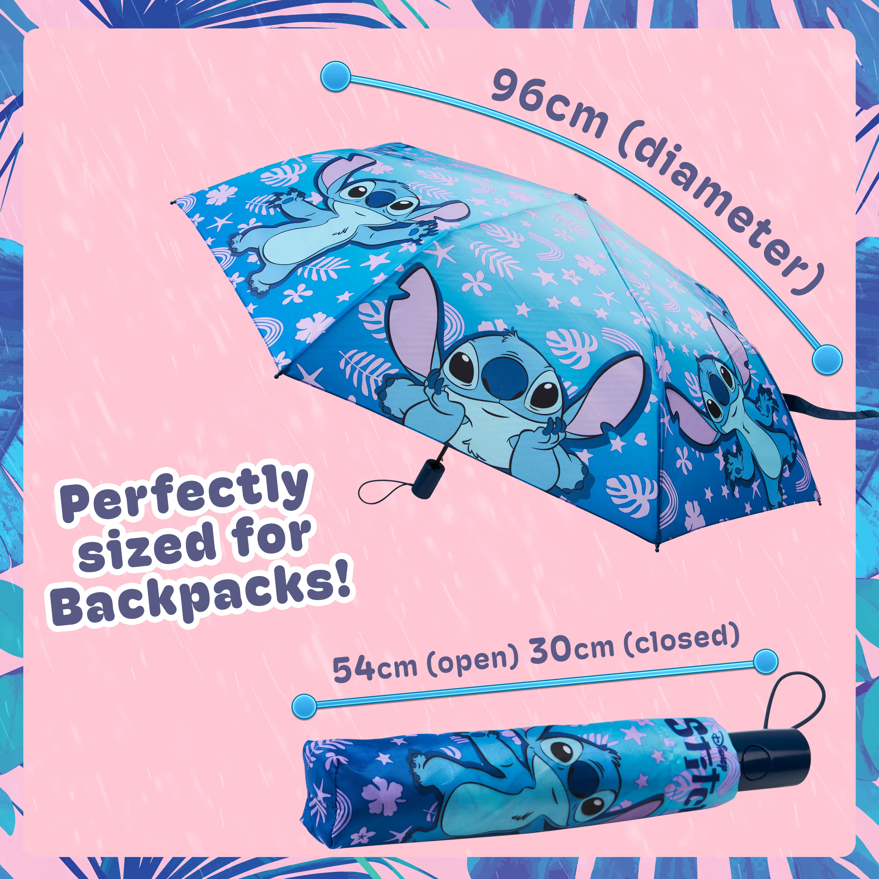 Disney Stitch Umbrella for Adults Teens Kids - Folding Telescopic Umbrella Lightweight - Image 6