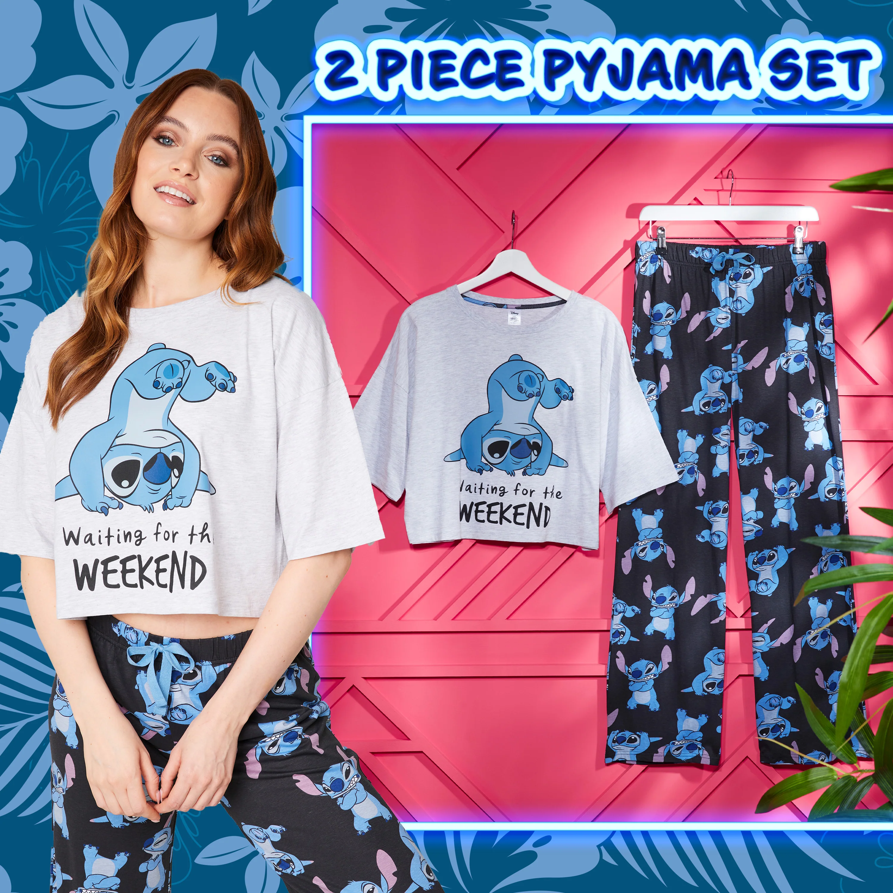 Disney Stitch Womens Pyjamas Set - Nightwear Baby Yoda Long PJs Comfy Lounge Wear S-XL Women Teenagers - Gifts for Women - Image 2