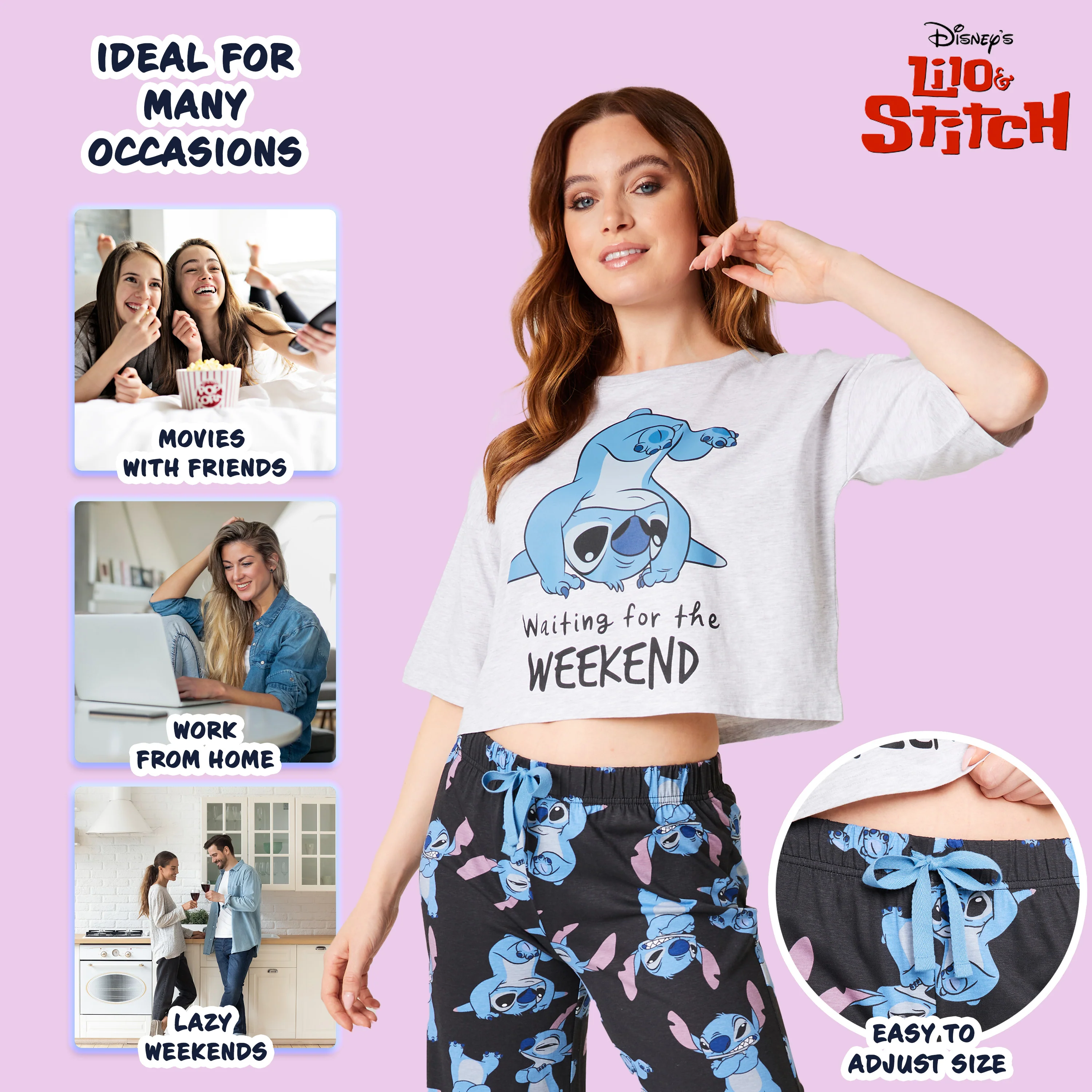 Disney Stitch Womens Pyjamas Set - Nightwear Baby Yoda Long PJs Comfy Lounge Wear S-XL Women Teenagers - Gifts for Women - Image 3