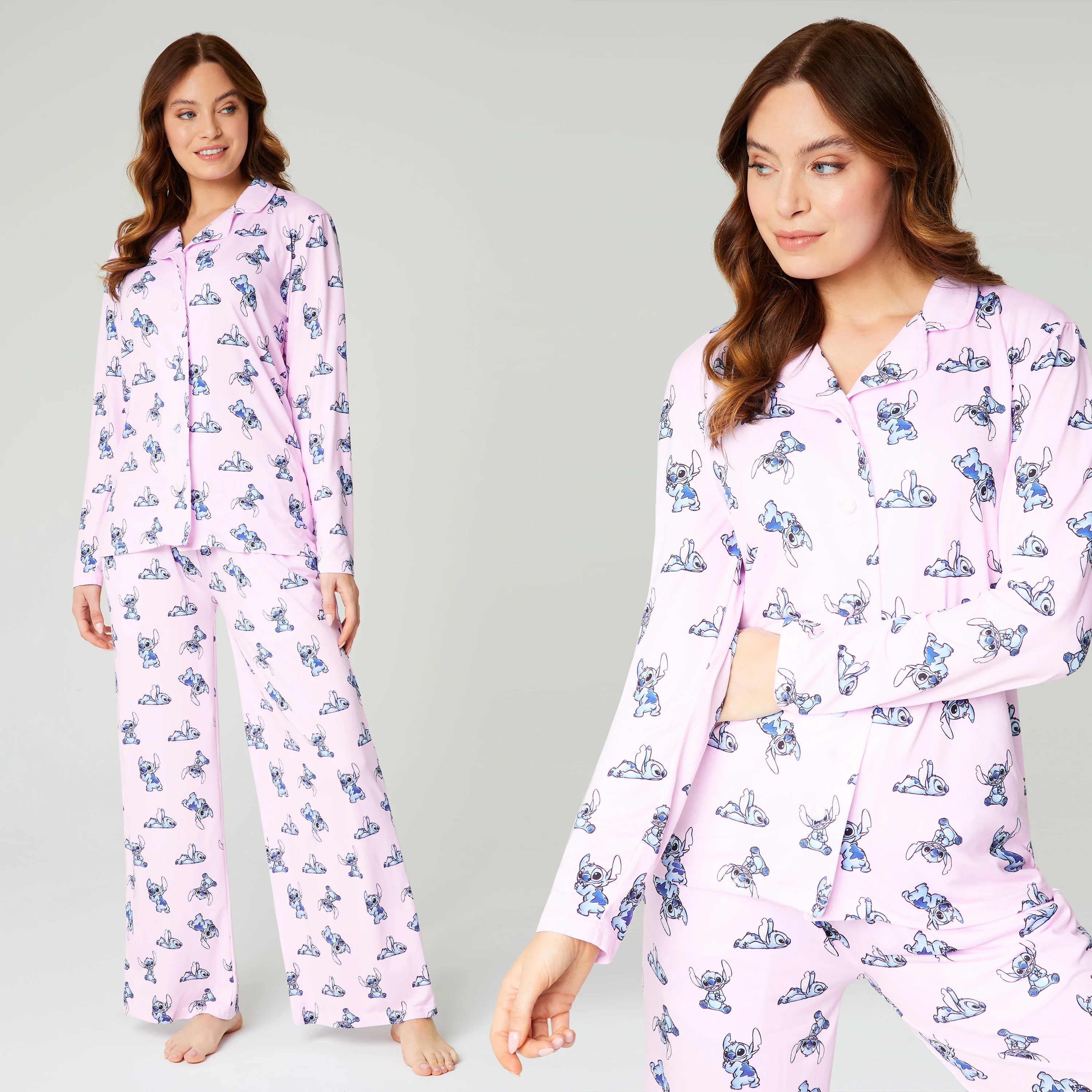 Disney Stitch Womens Pyjamas Set Nightwear - Pink - Image 4