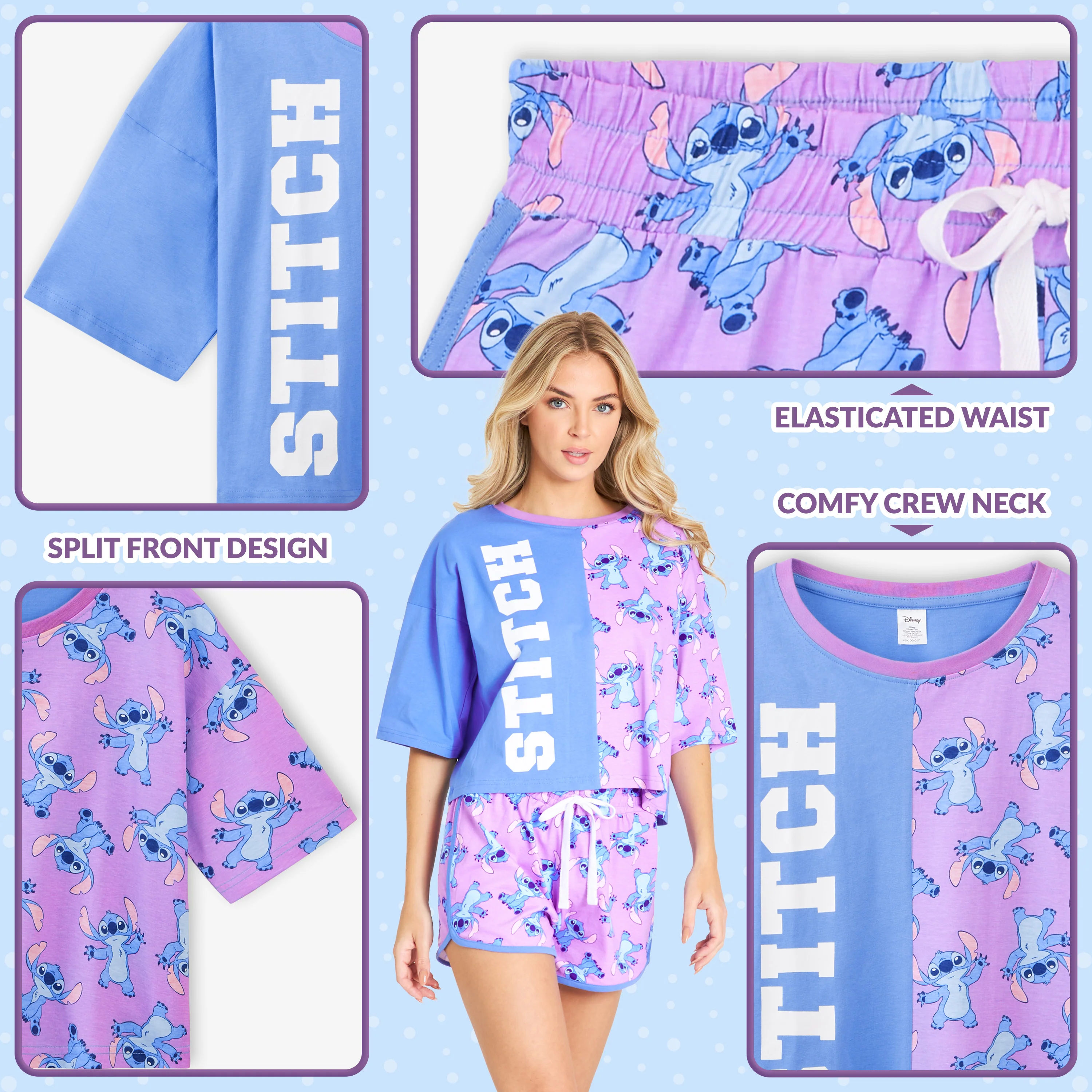 Disney Stitch Womens Pyjamas Set, Short PJs for Women - Image 5
