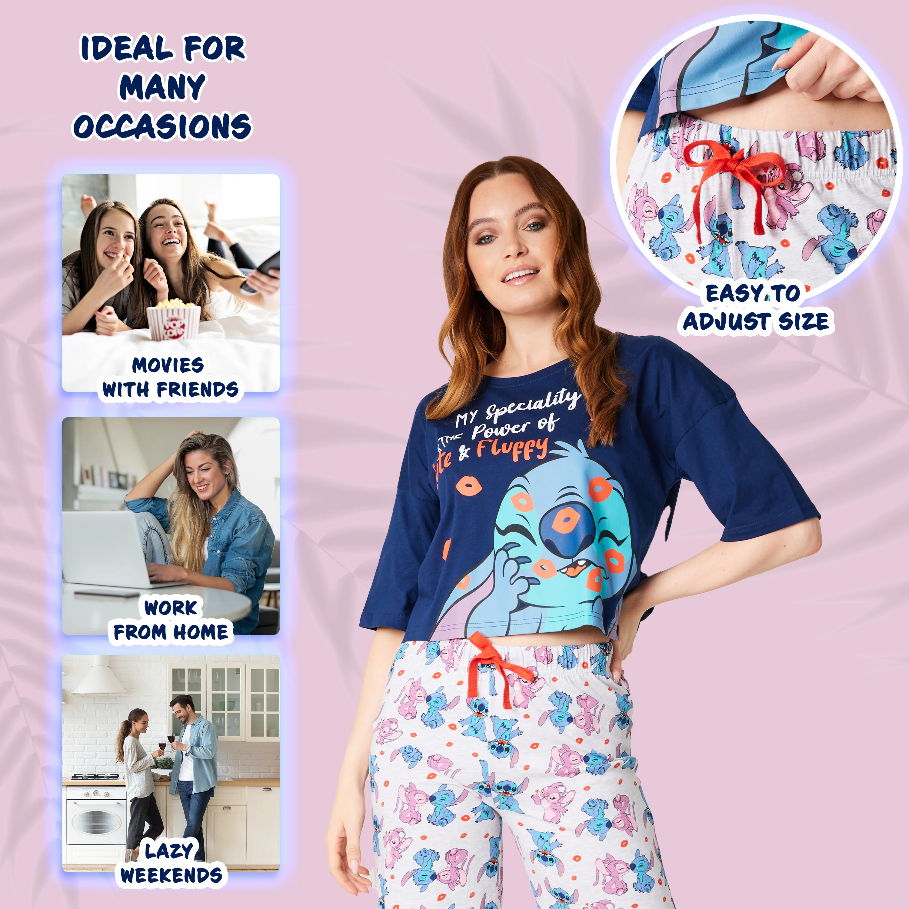 Disney Stitch Womens Pyjamas Set - Nightwear Baby Yoda Long PJs Comfy Lounge Wear S-XL Women Teenagers - Gifts for Women - Image 3