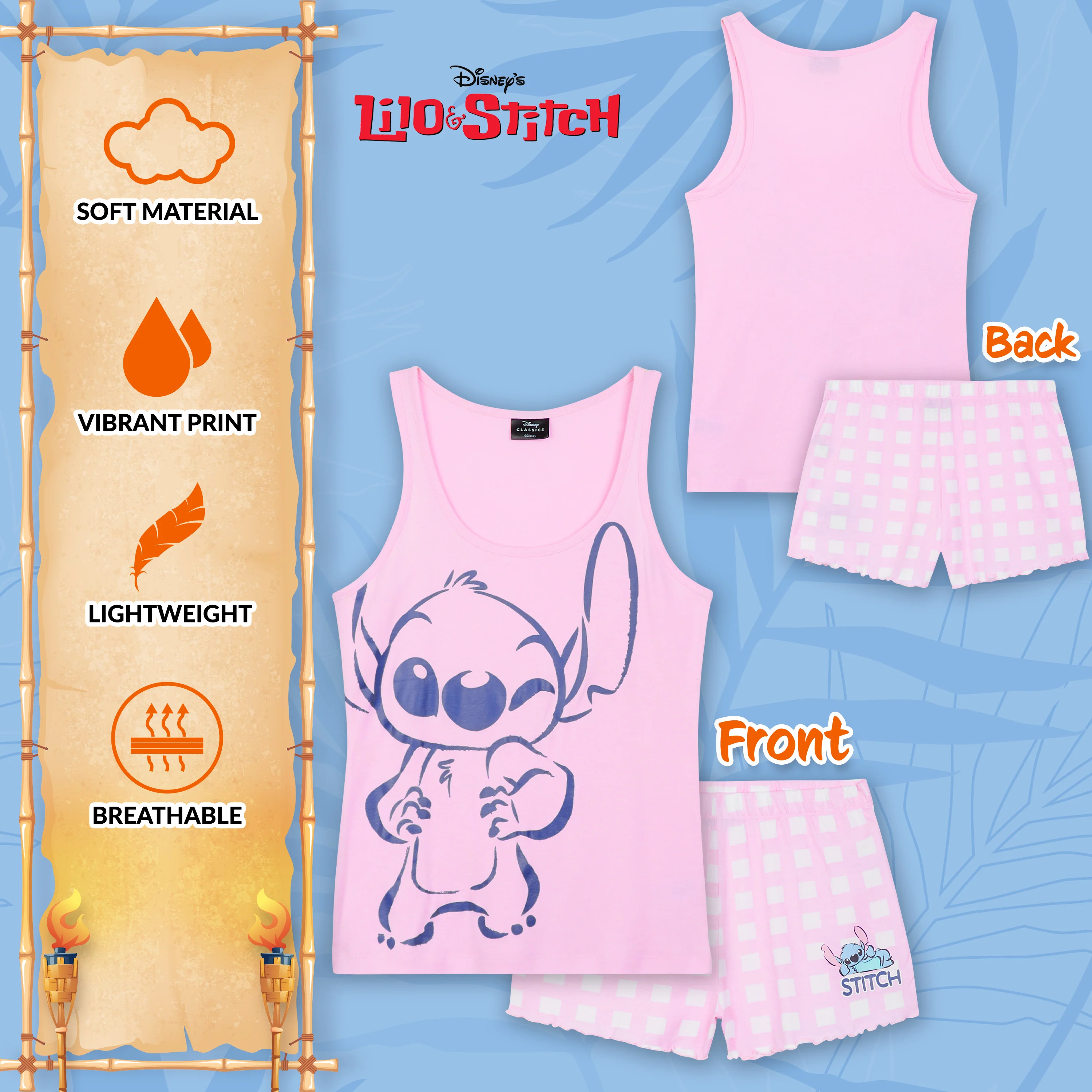 Disney Stitch Womens Short Pyjamas Set, Comfy Lounge Wear - Stitch Gifts - Image 3