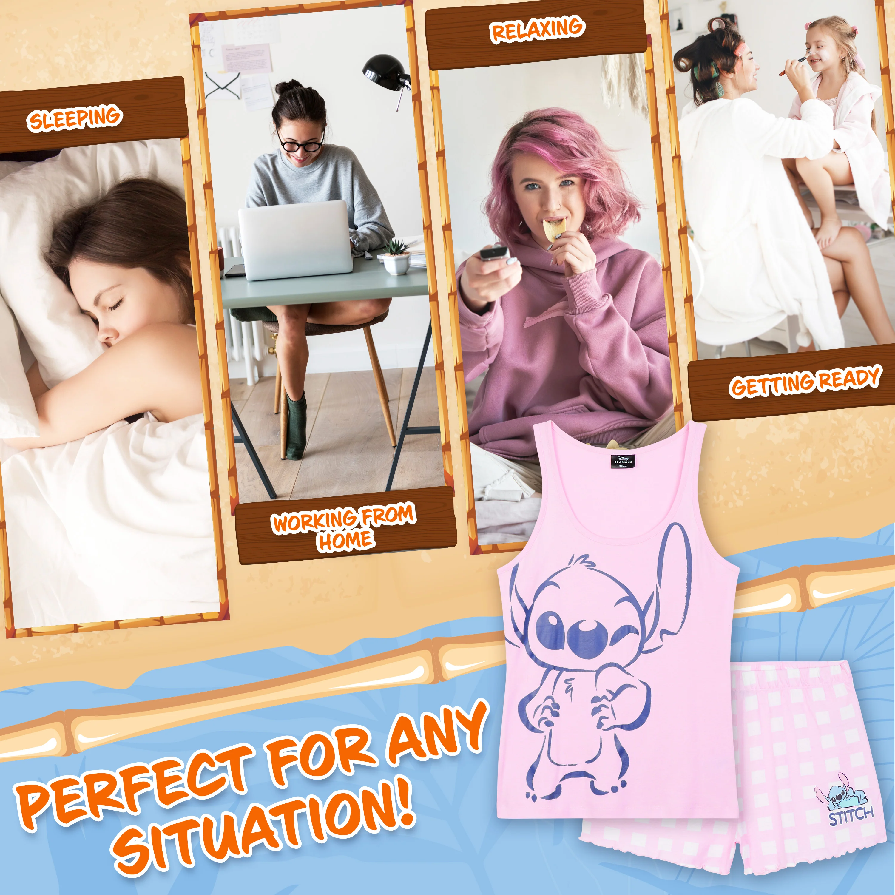 Disney Stitch Womens Short Pyjamas Set, Comfy Lounge Wear - Stitch Gifts - Image 5