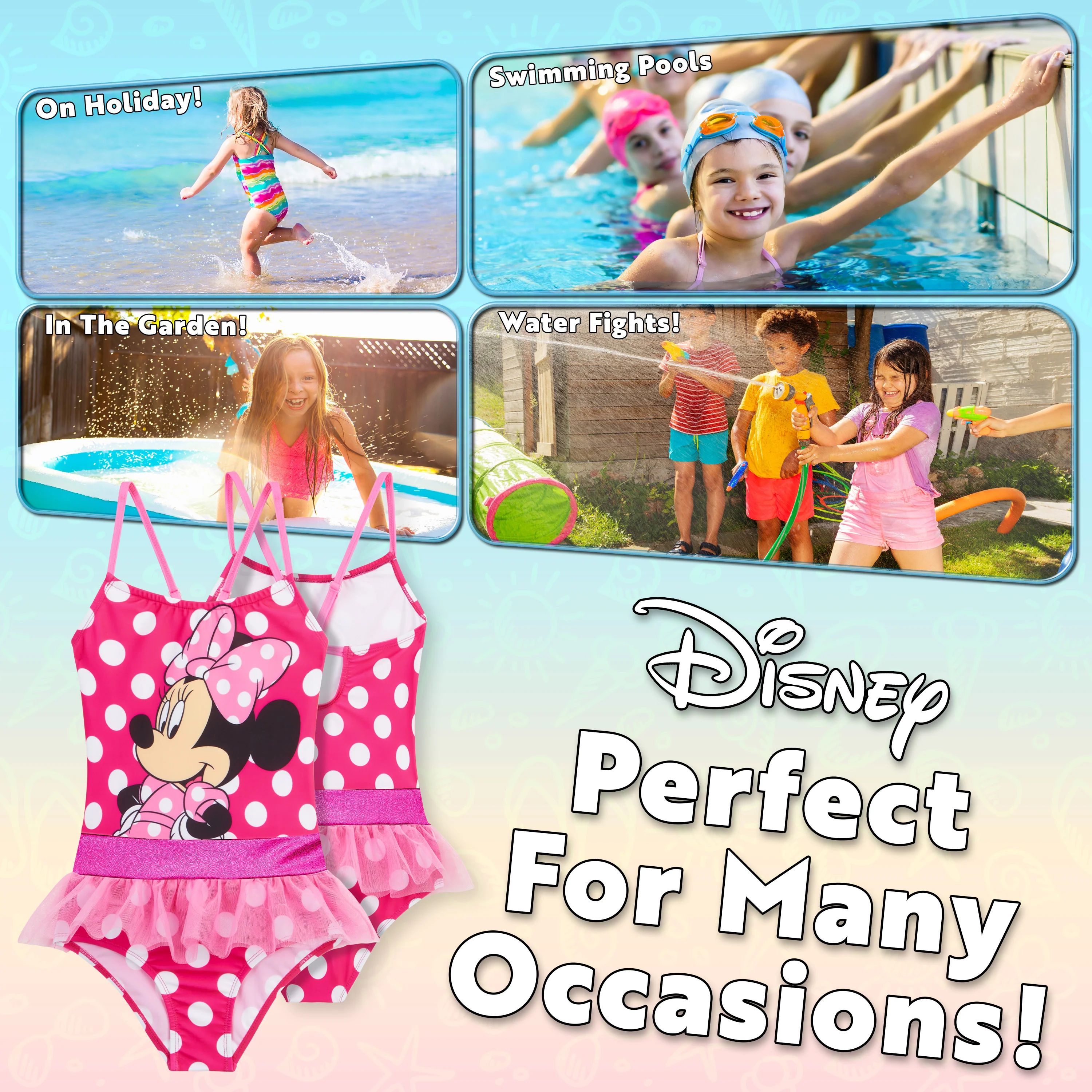 Disney Swimming Costume One Piece Swimsuit - Minnie Mouse - Image 4