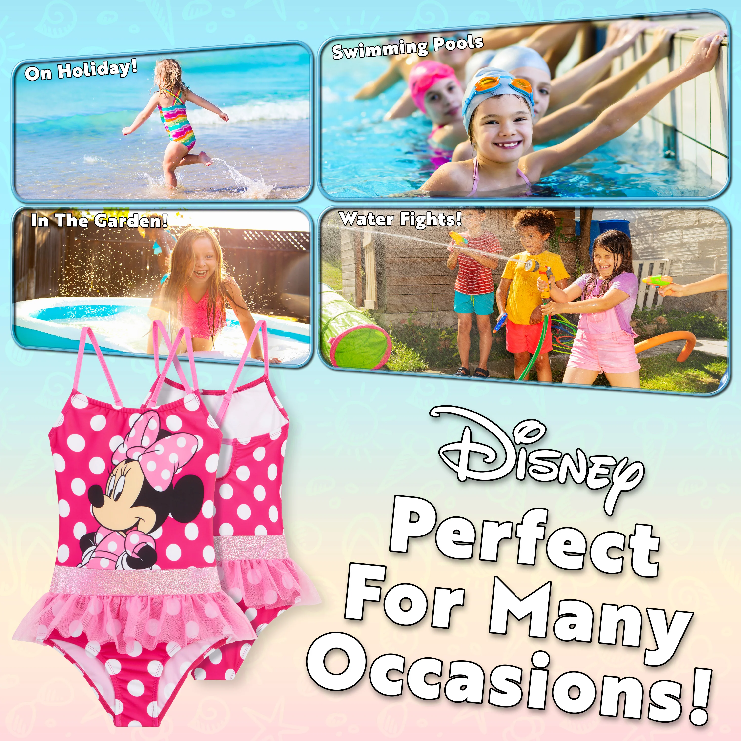 Disney Swimming Costume One Piece Swimsuit - Minnie Mouse - Image 4