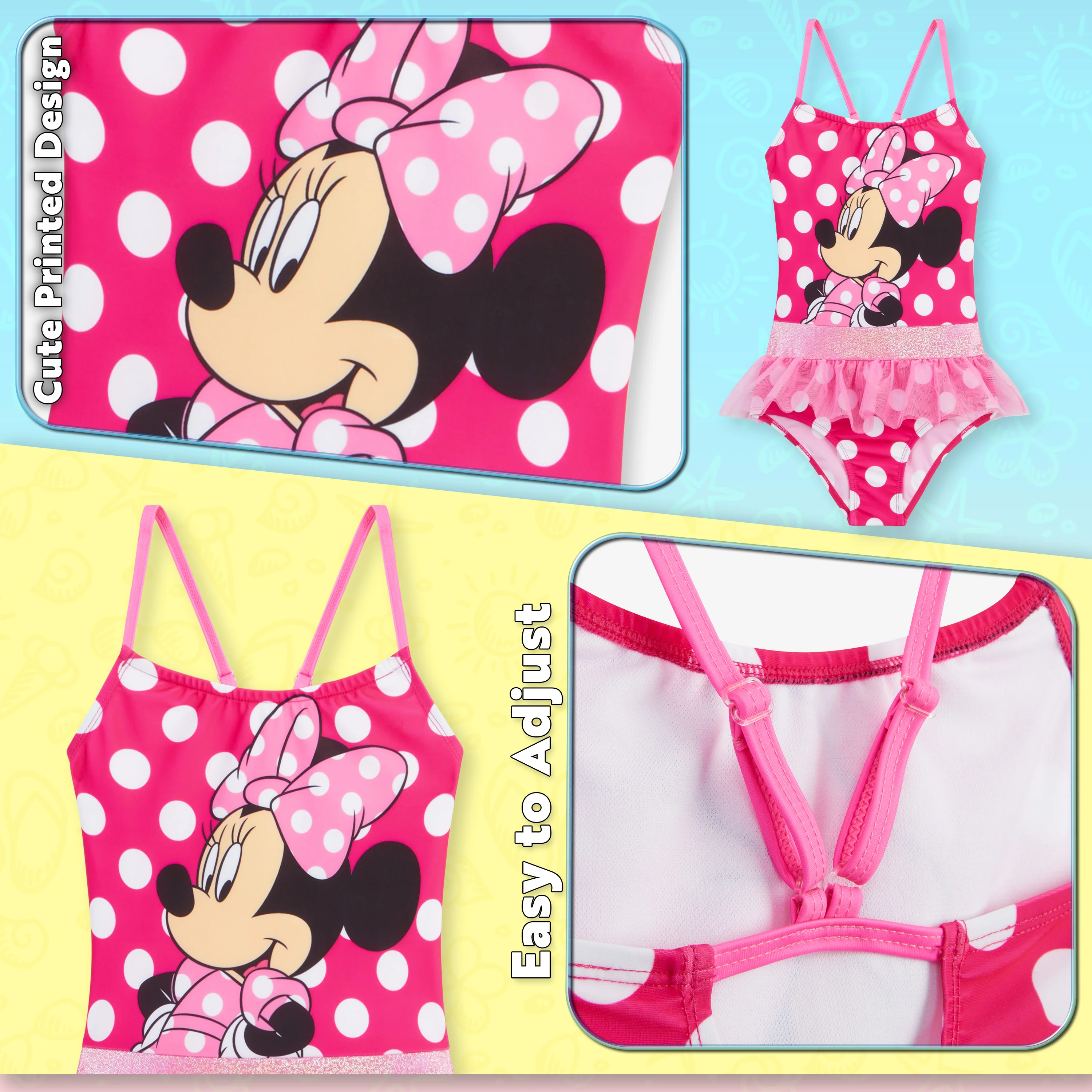 Disney Swimming Costume One Piece Swimsuit - Minnie Mouse - Image 5