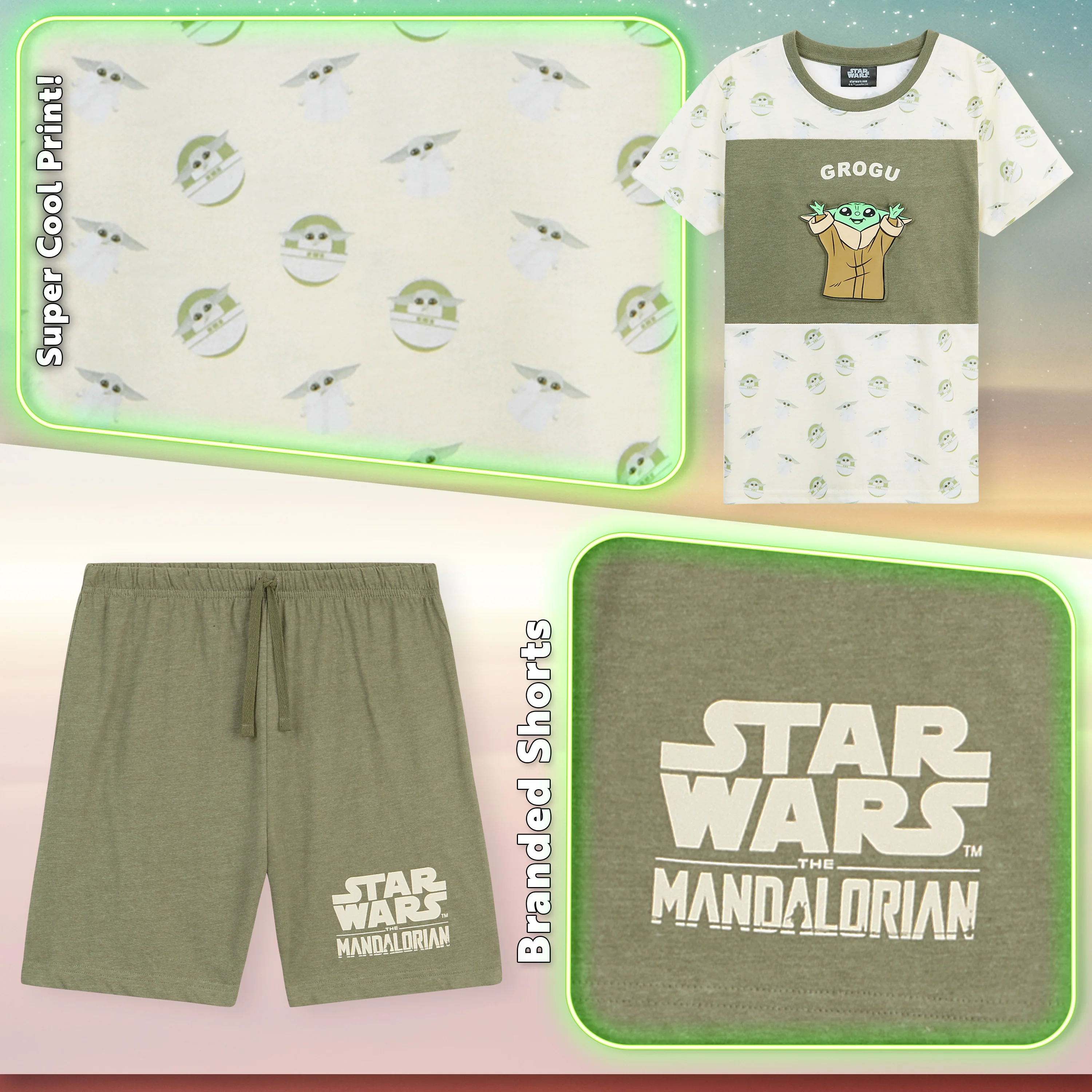 Disney The Mandalorian Boys Pyjama, Short Pyjamas for Kids - Image 4