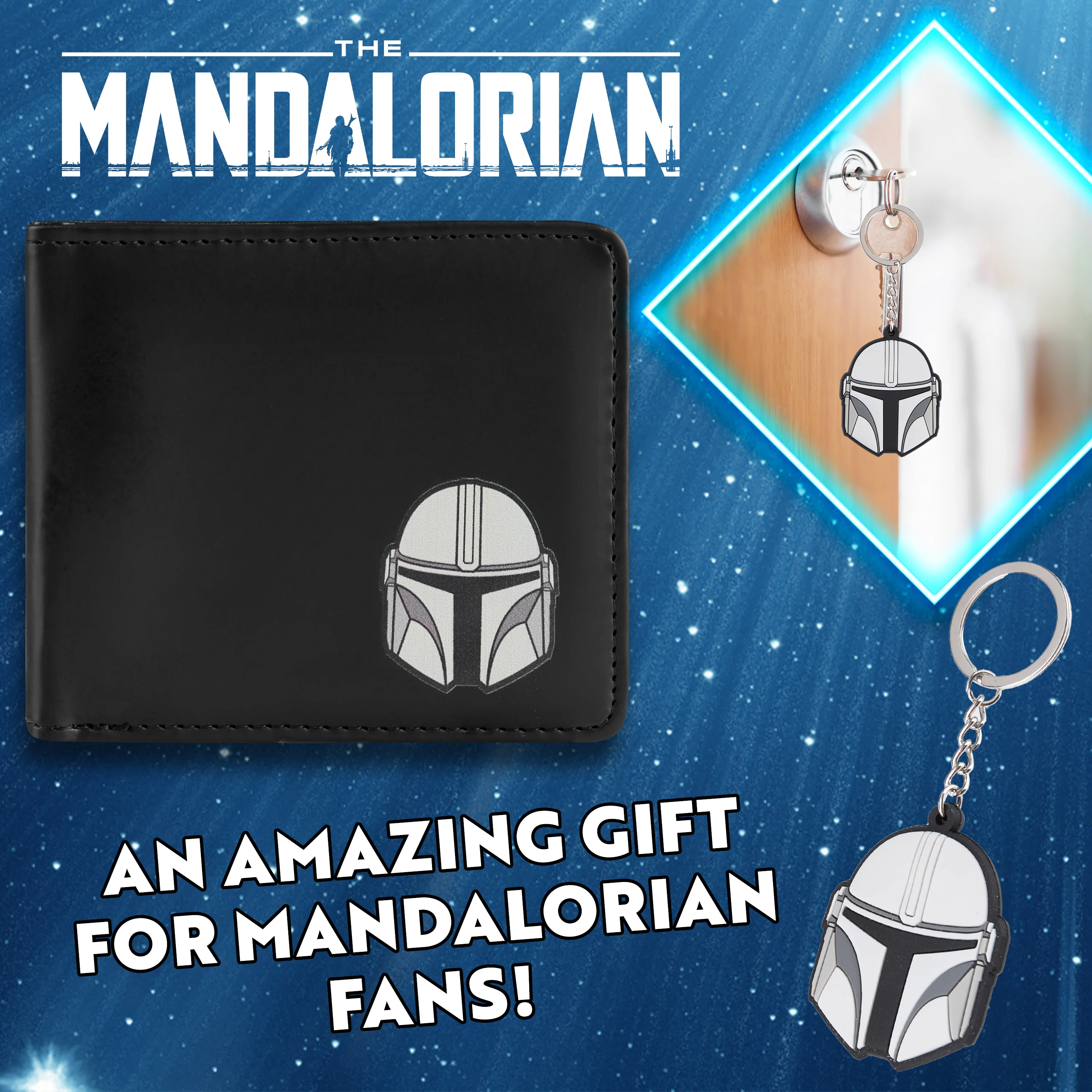 Disney The Mandalorian Card Wallet and Keyring Set for Men - Image 3
