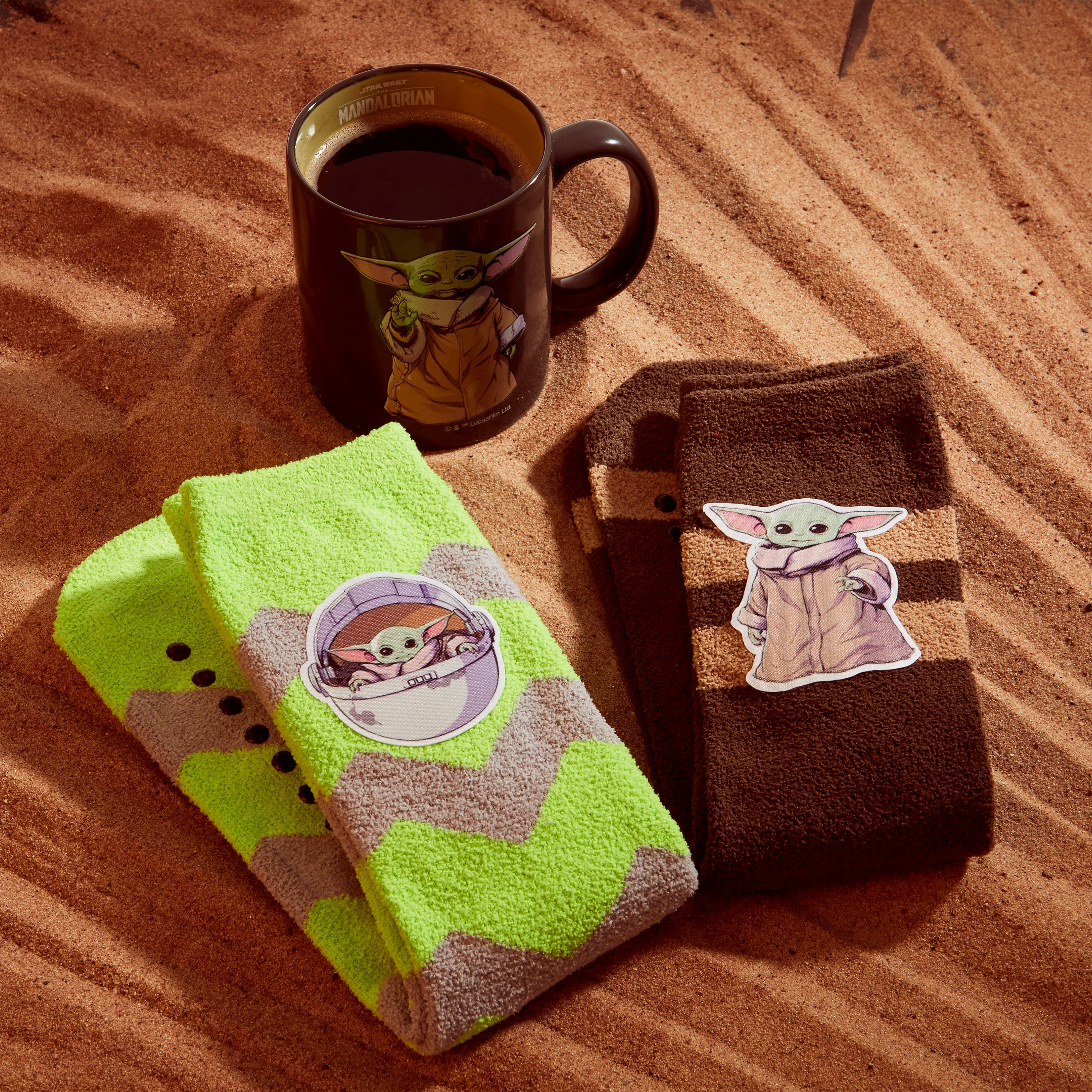 Disney The Mandalorian Fluffy Socks Multipack Mens Slipper Socks, Baby Yoda Gifts for Men - Image 2