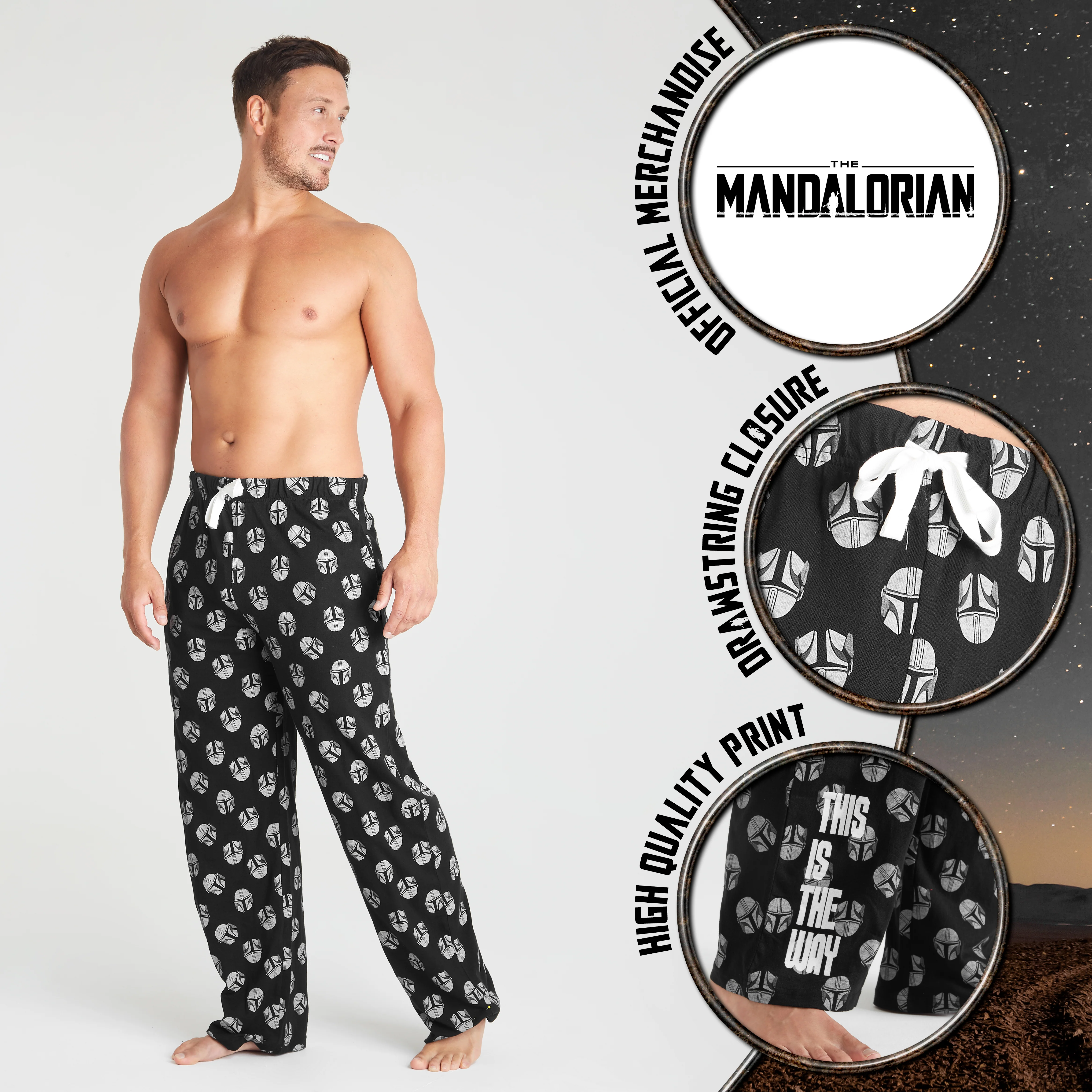 Disney The Mandalorian Mens Lounge Pants, Mens Pyjama Bottoms Nightwear - Image 2
