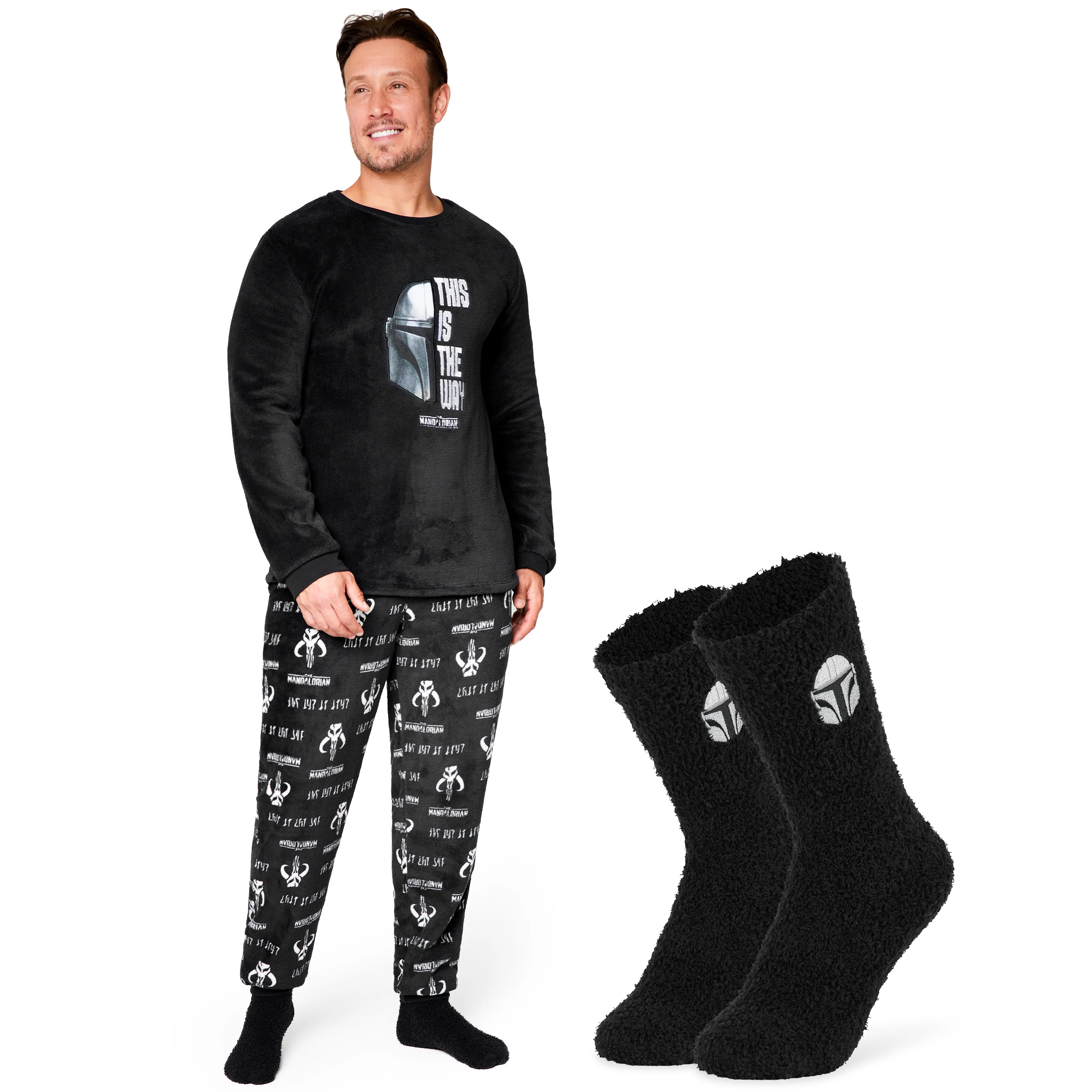 Disney The Mandalorian Mens Pyjamas Set with Fluffy Socks