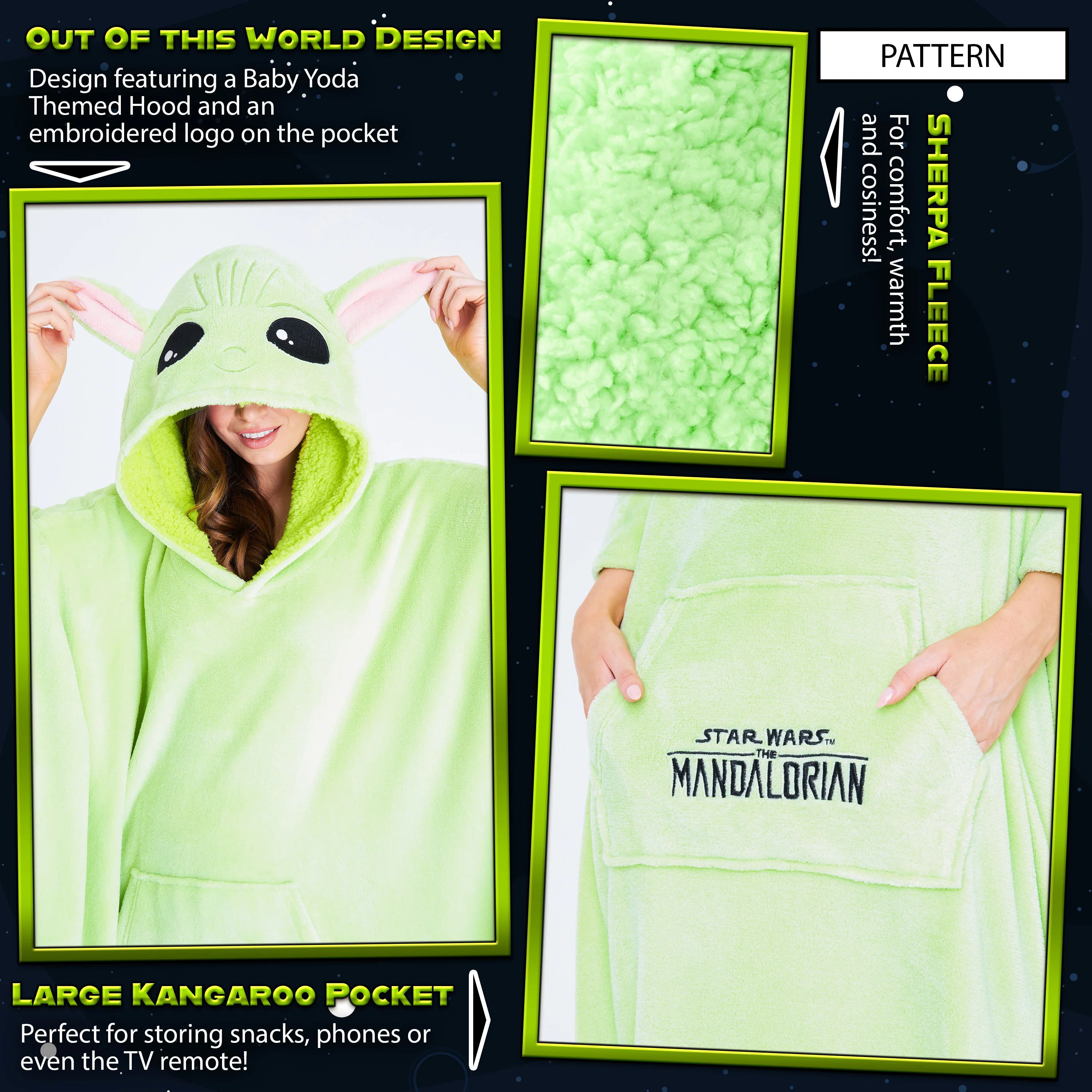 Disney The Mandalorian Wearable Blanket for Men Women Teens Super Soft - Image 4