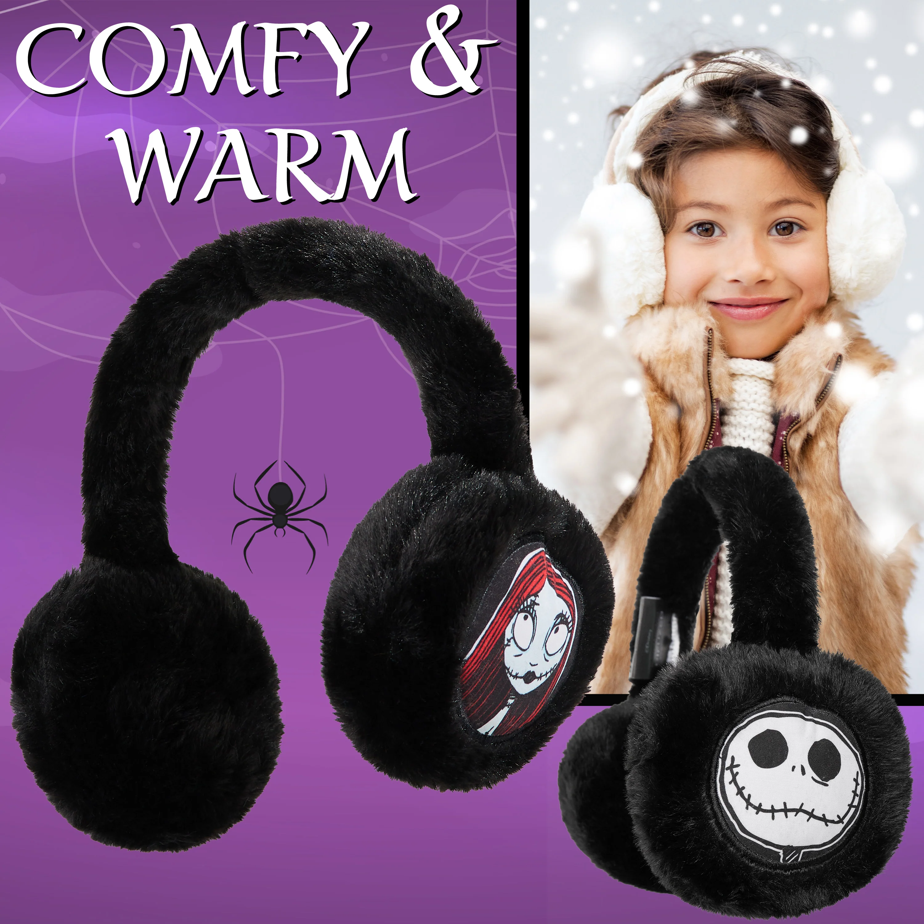 Disney The Nightmare Before Christmas Girls Fluffy Earmuffs - Gifts for Her - Image 5