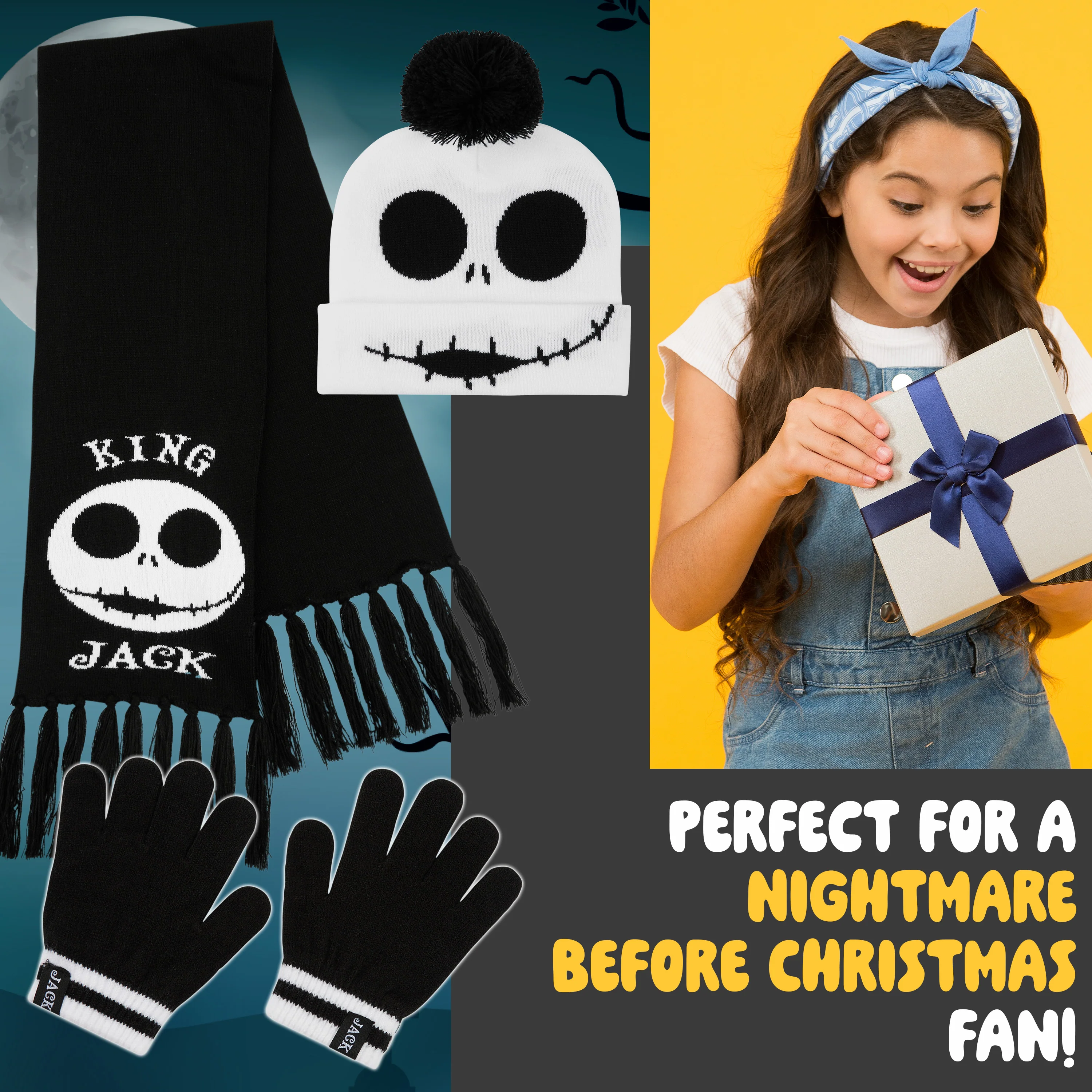 Disney The Nightmare Before Christmas Girls Winter Accessories Set - Girls Gifts - Image 3