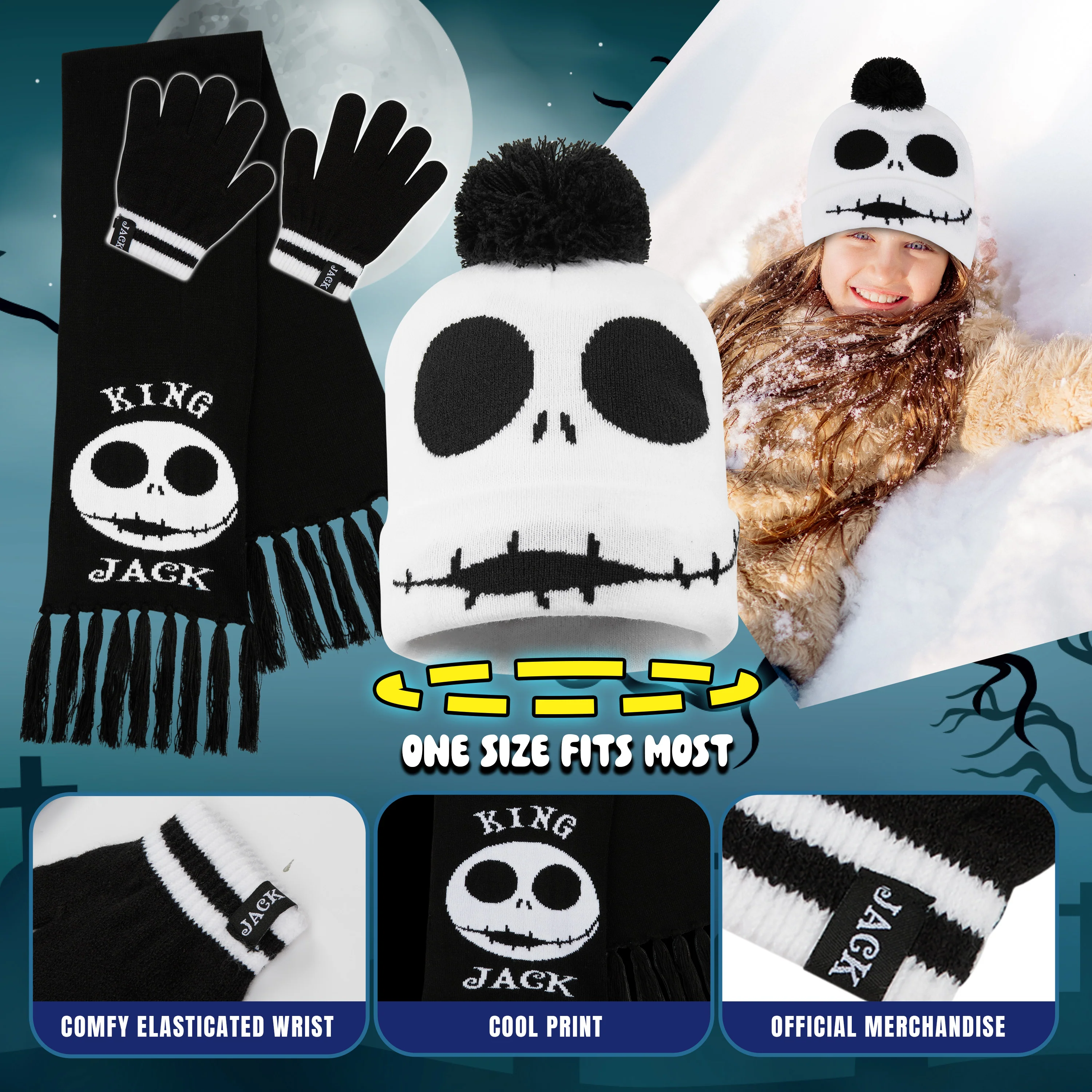 Disney The Nightmare Before Christmas Girls Winter Accessories Set - Girls Gifts - Image 5