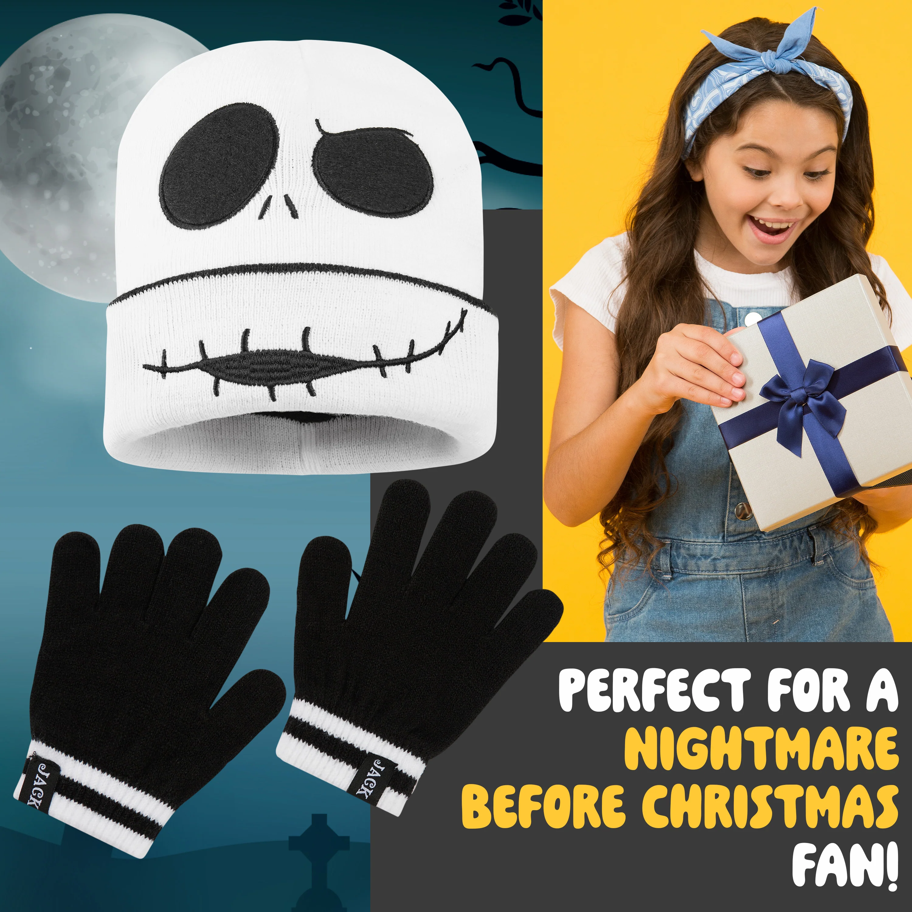 Disney The Nightmare Before Christmas Girls Winter Accessories Set - Girls Gifts - Image 3