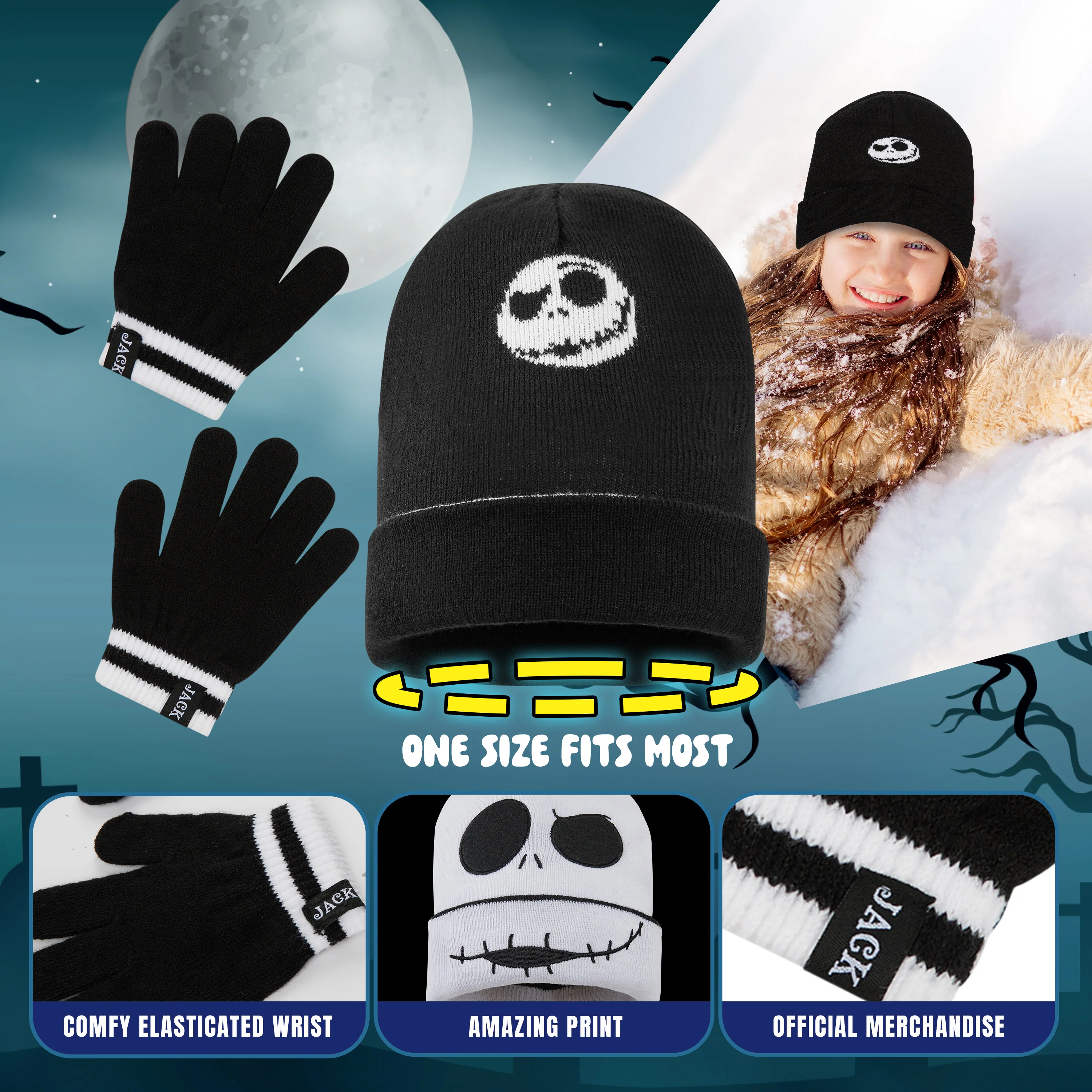 Disney The Nightmare Before Christmas Girls Winter Accessories Set - Girls Gifts - Image 5