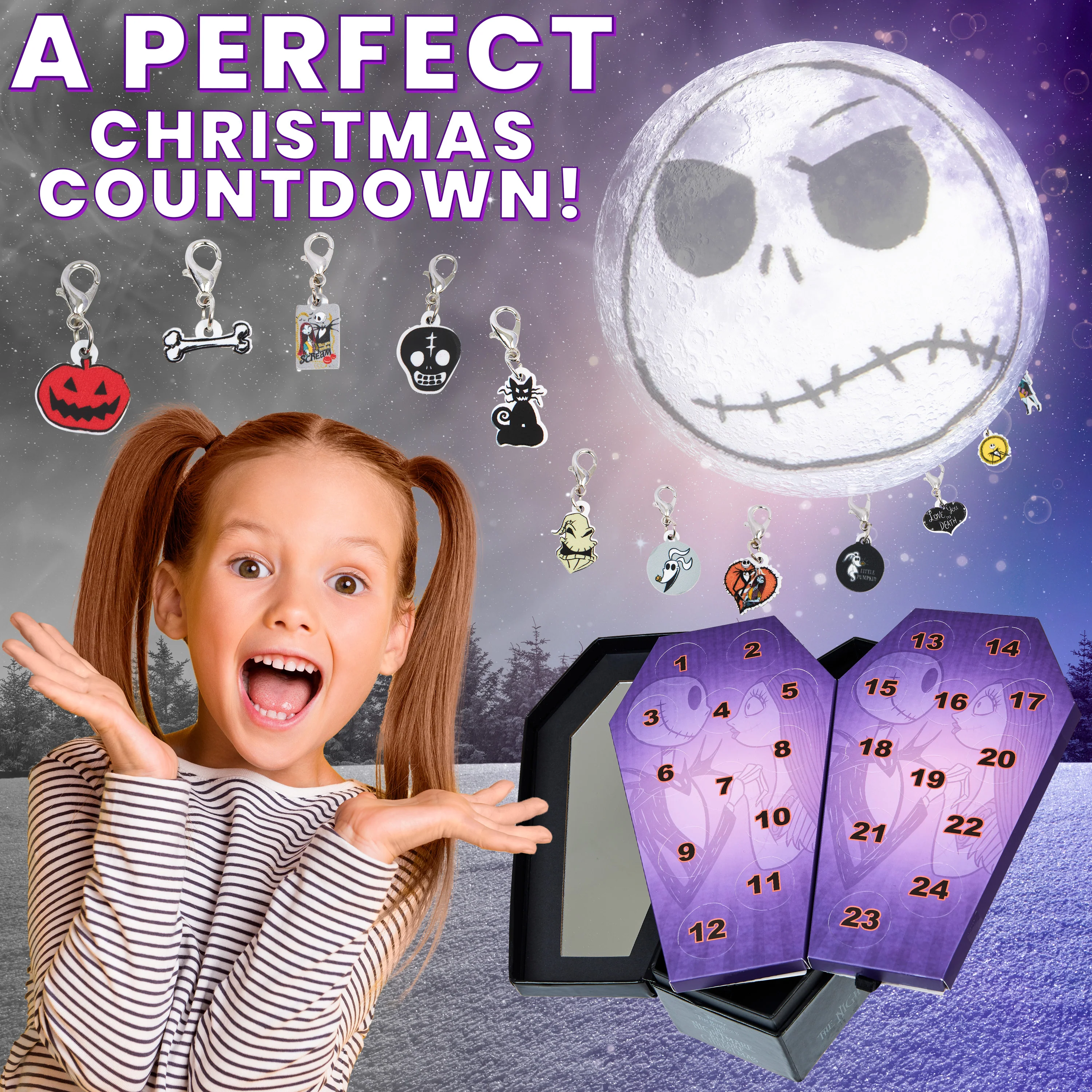 Disney The Nightmare Before Christmas Jewellery Advent Calendar 2025 (Black Jewellery) - Image 3