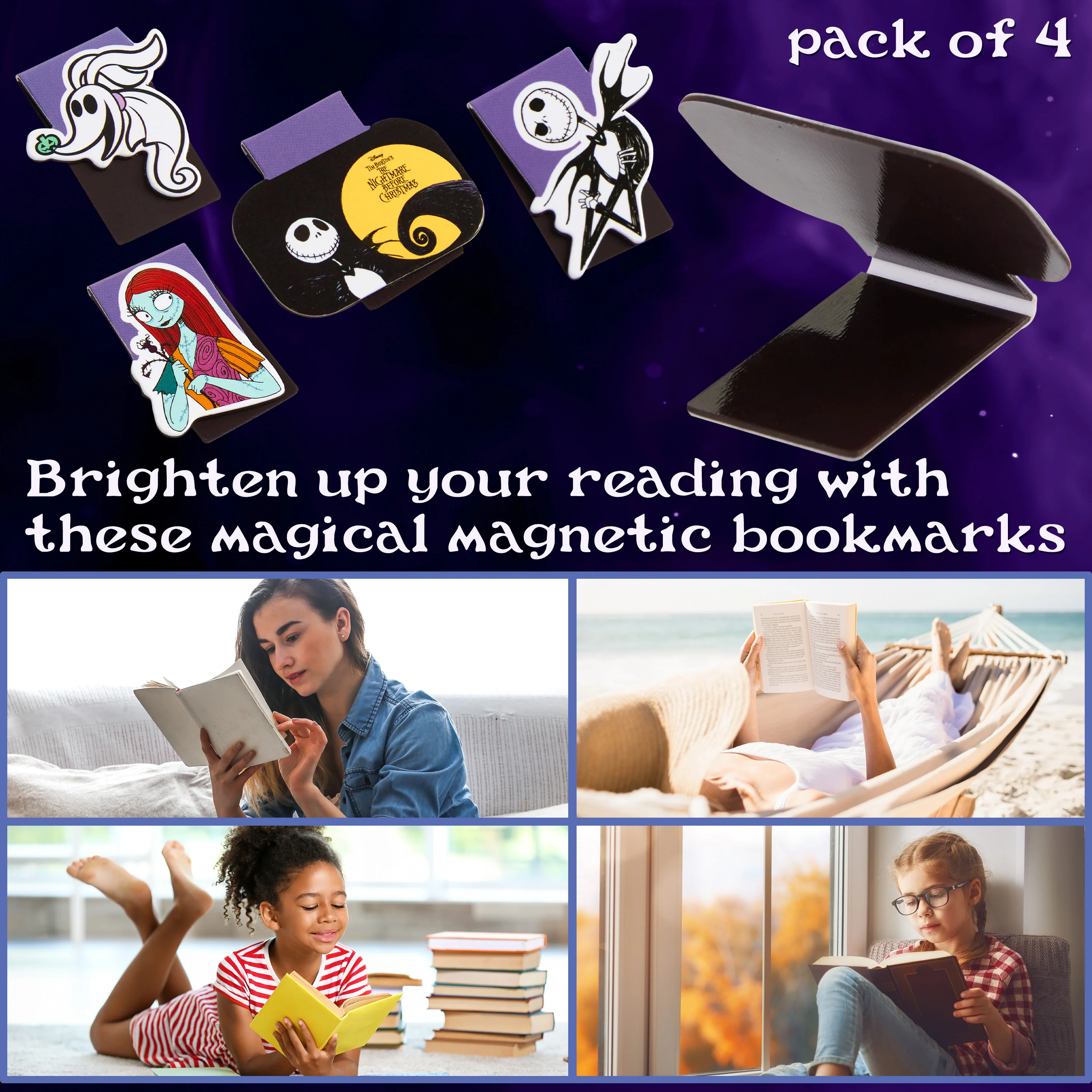 Disney The Nightmare Before Christmas Magnetic Bookmark Page Clip Pack of 4 - Image 4